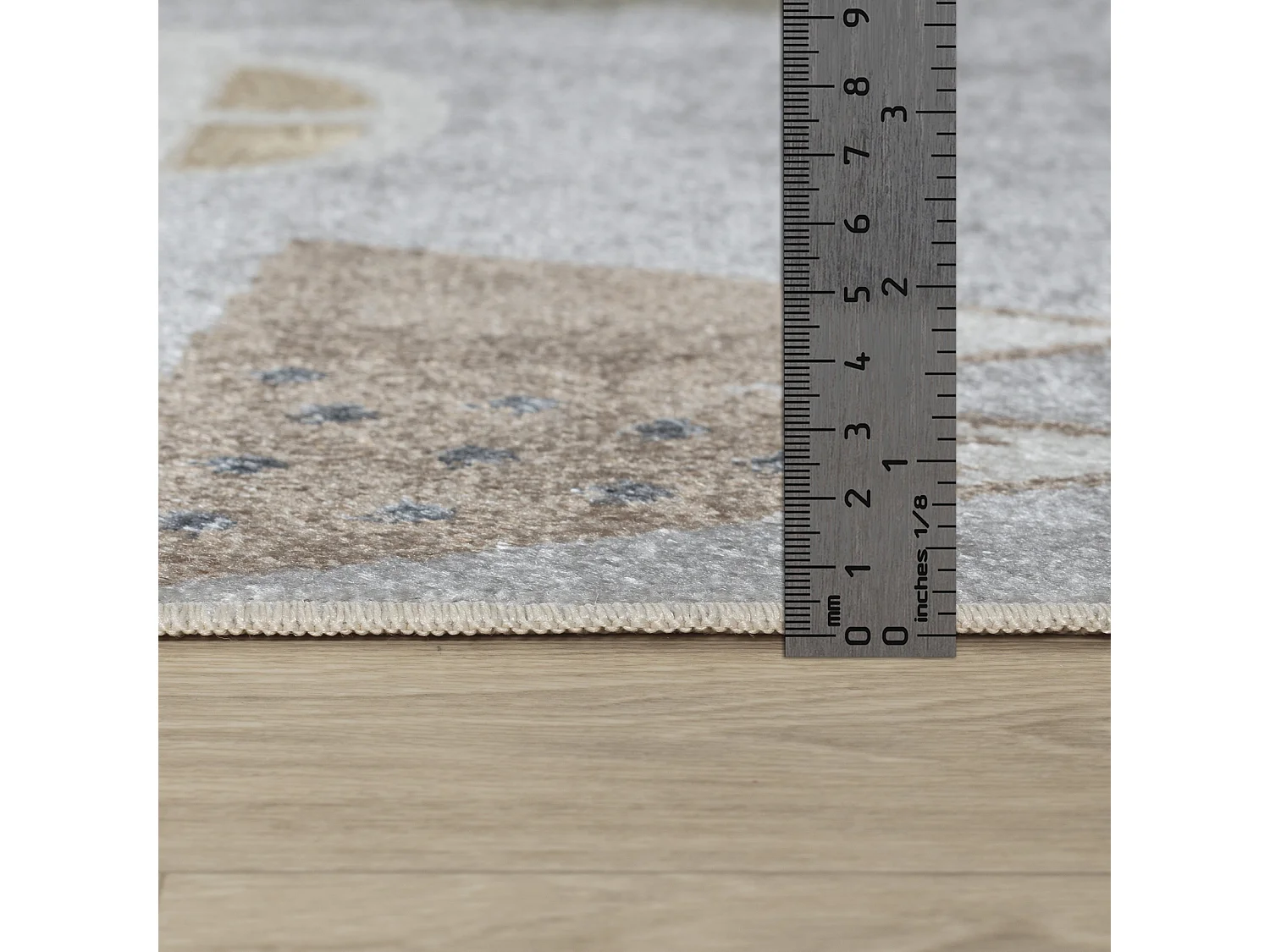 Maschinenwaschbarer Kinderteppich Auto-Rundkurs - Blau/Grau - 120x170cm - VROOMVILLE