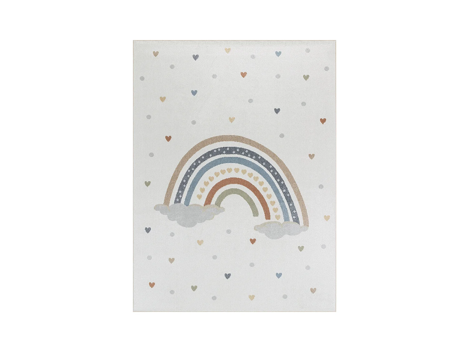 Tapis Enfant Lavable en Machine Arc-en-Ciel - Multicolore/Orange - 160x213cm - RAINI-BOW
