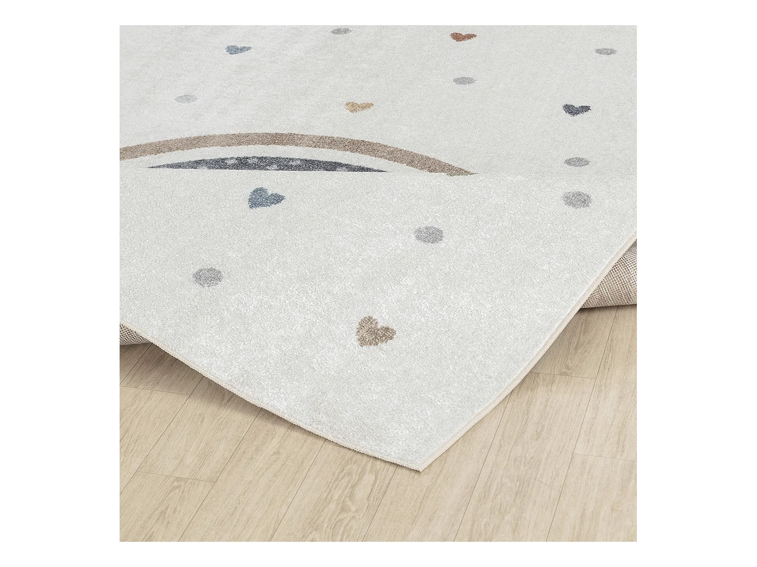 Tapis Enfant Lavable en Machine Arc-en-Ciel - Multicolore/Orange - 160x213cm - RAINI-BOW