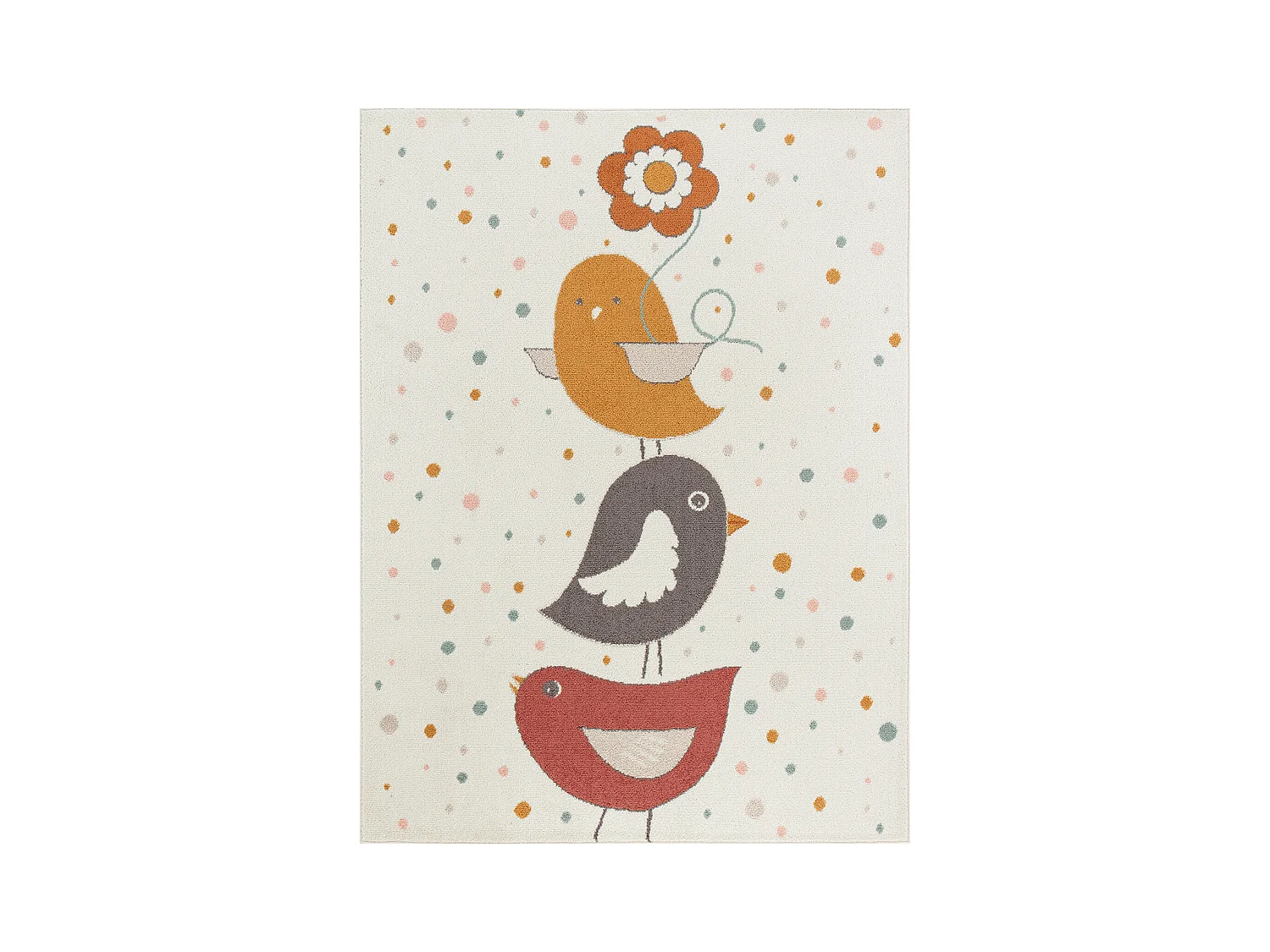 Tappeto Bambini Uccelli - Giallo/Blu/Marrone - 120x170cm - PIOUPIOU