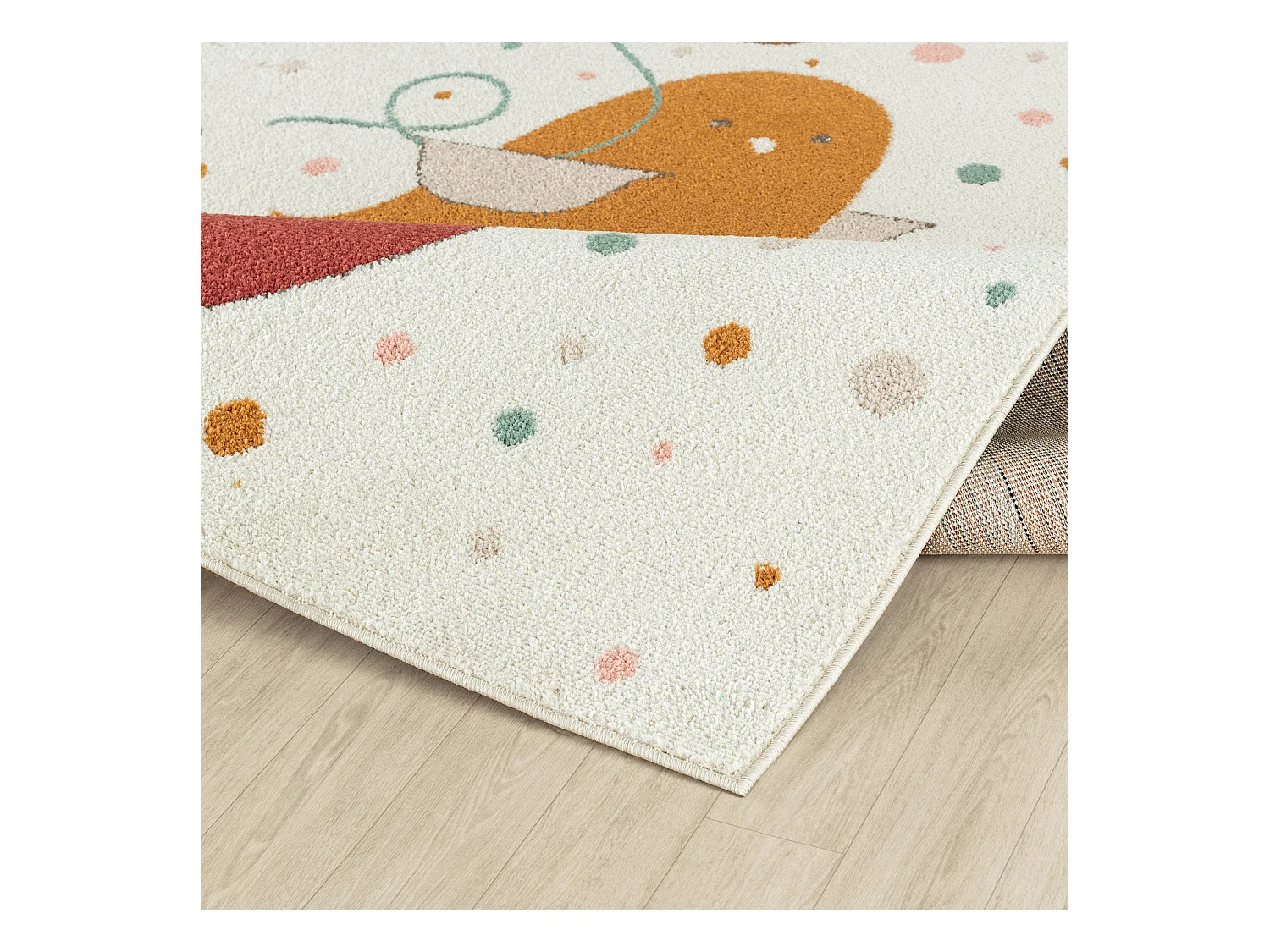Tapis Enfant Oiseaux - Jaune/Bleu/Marron - 120x170cm - PIOUPIOU