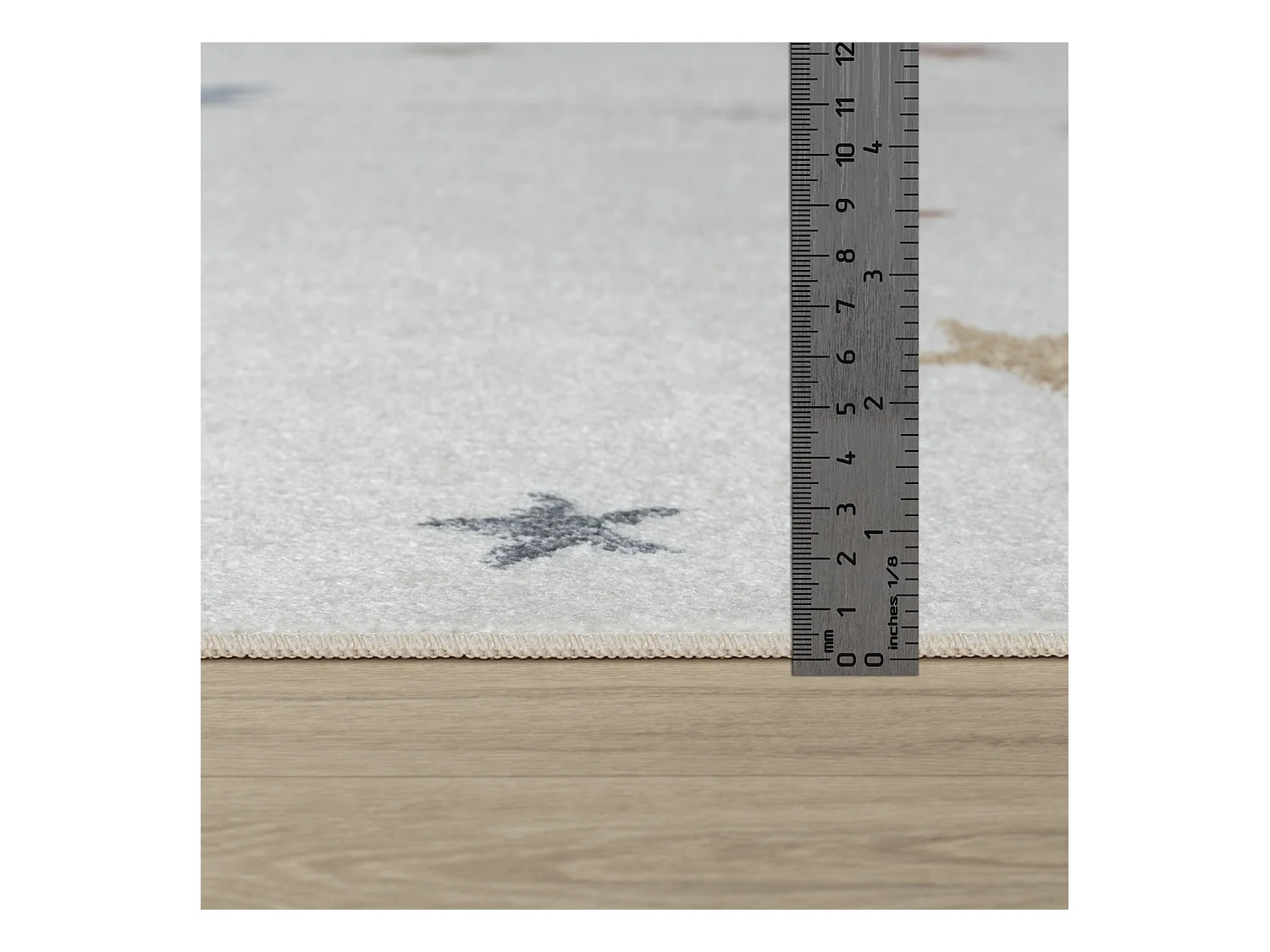 Tapis Enfant Lavable en Machine Étoiles - Multicolore/Beige - 120x170cm - STELLA