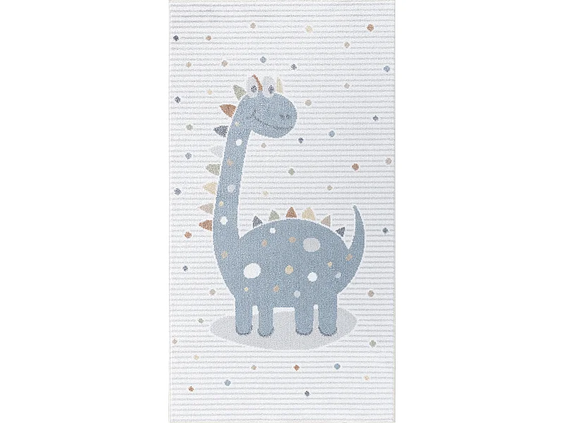 Maschinenwaschbarer Kinderteppich Dinosaurier - Beige/Grau - 80x150cm - DINO