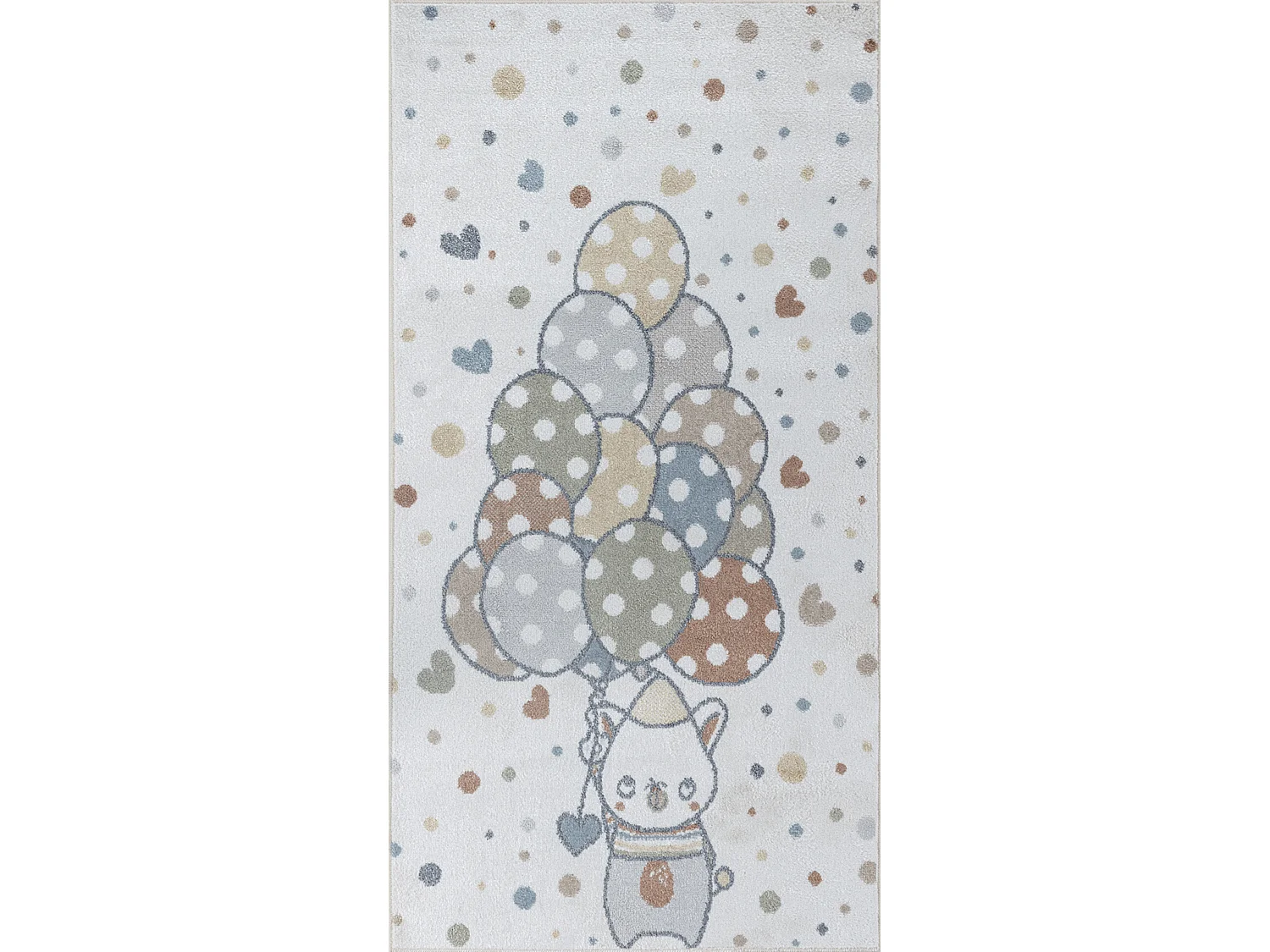 Tapis Enfant Lavable en Machine Ballons - Multicolore/Beige - 80x150cm - BALOON BUDDY