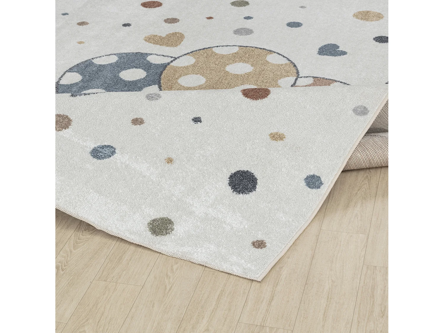 Tapis Enfant Lavable en Machine Ballons - Multicolore/Beige - 80x150cm - BALOON BUDDY