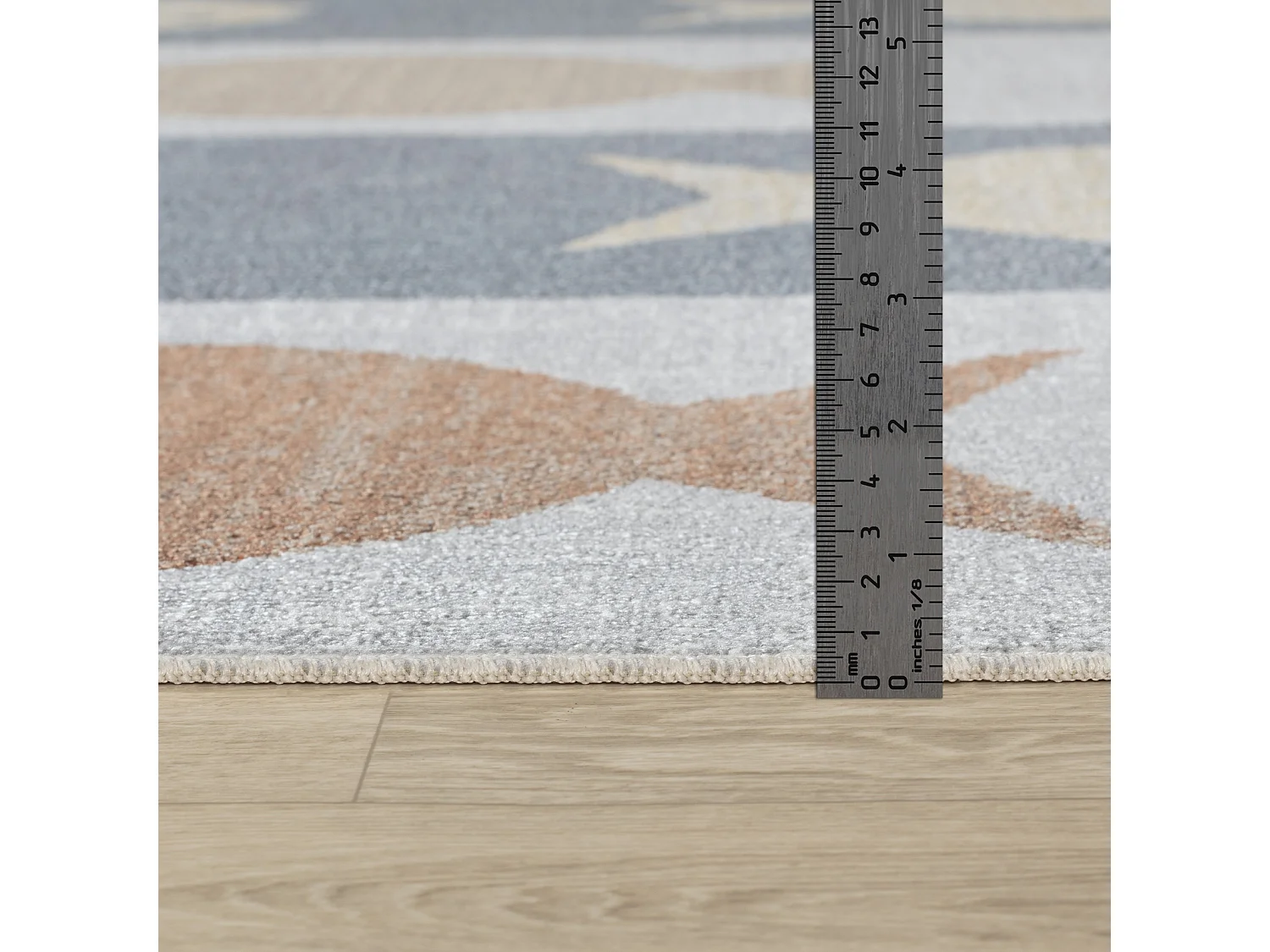 Tapis Enfant Lavable en Machine Poissons - Beige/Gris/Orange - 120x170cm - AQUAFIESTA