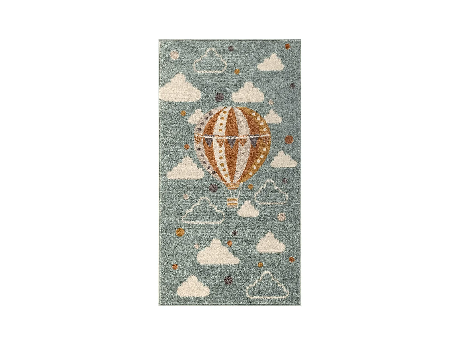 Teppich für Kinder Heißluftballon Wolken - Mehrfarbig/Blau - 80x150cm - MONTY