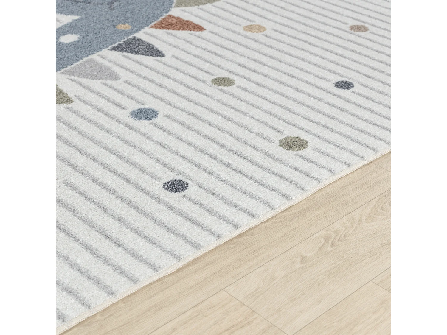 Tapis Enfant Lavable en Machine Dinosaure - Beige/Gris - 160x213cm - DINO