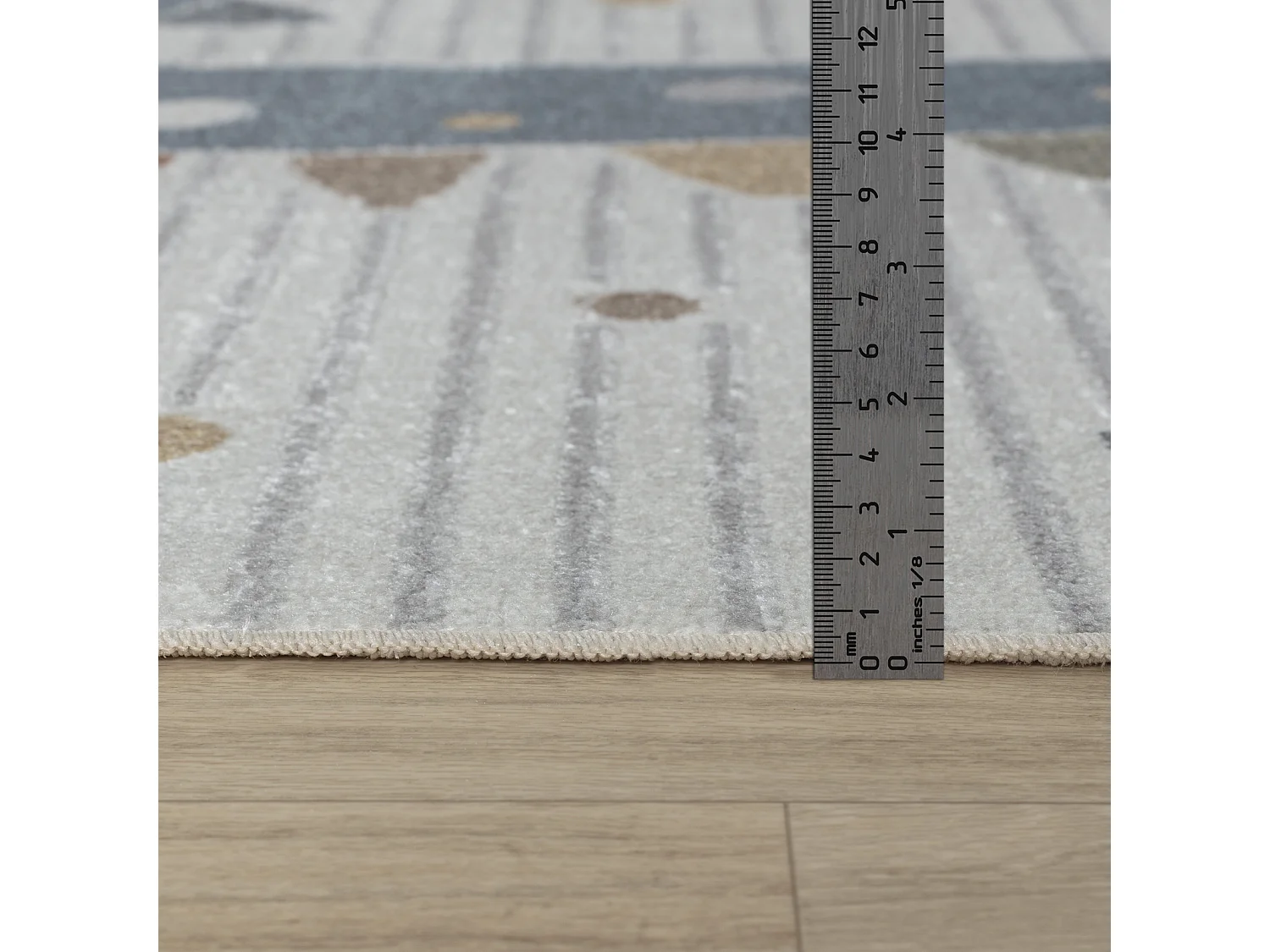 Tapis Enfant Lavable en Machine Dinosaure - Beige/Gris - 160x213cm - DINO