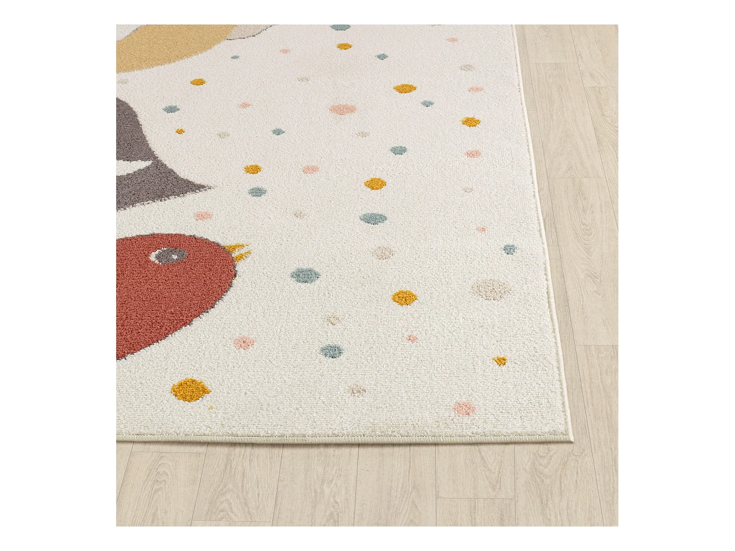 Tapis Enfant Oiseaux - Jaune/Bleu/Marron - 160x213cm - PIOUPIOU
