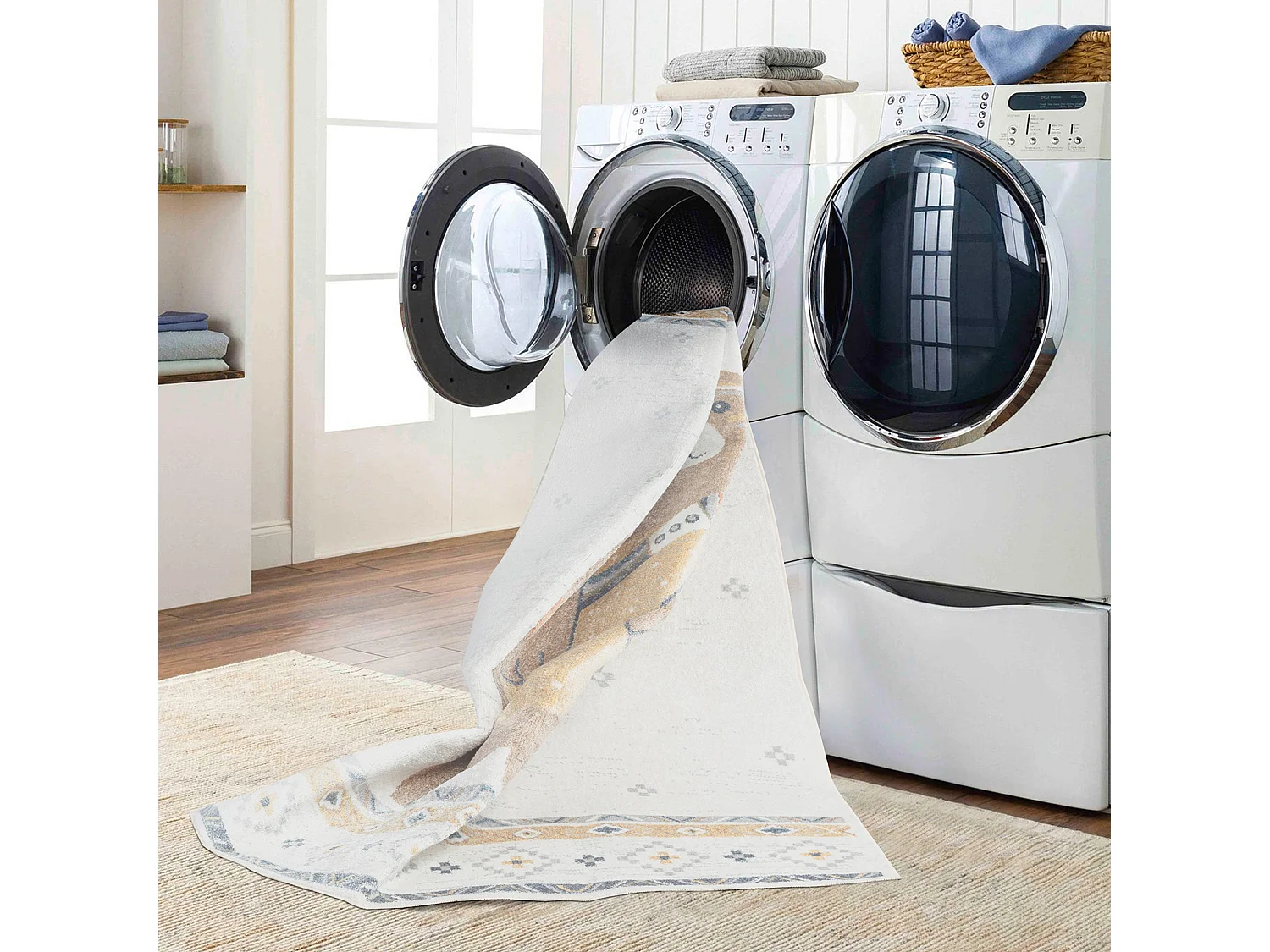 Tapis Enfant Lavable en Machine Ours Indien - Beige/Brun - 120x170cm - OURSIGENE