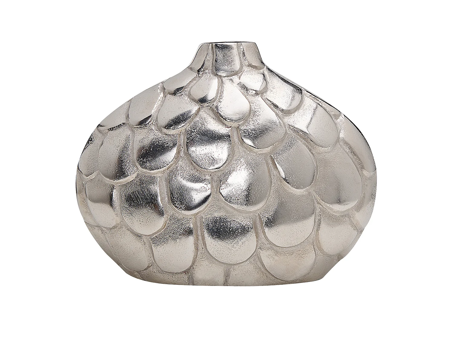 Vase à fleurs TIMGAD Métal 26 cm Argenté