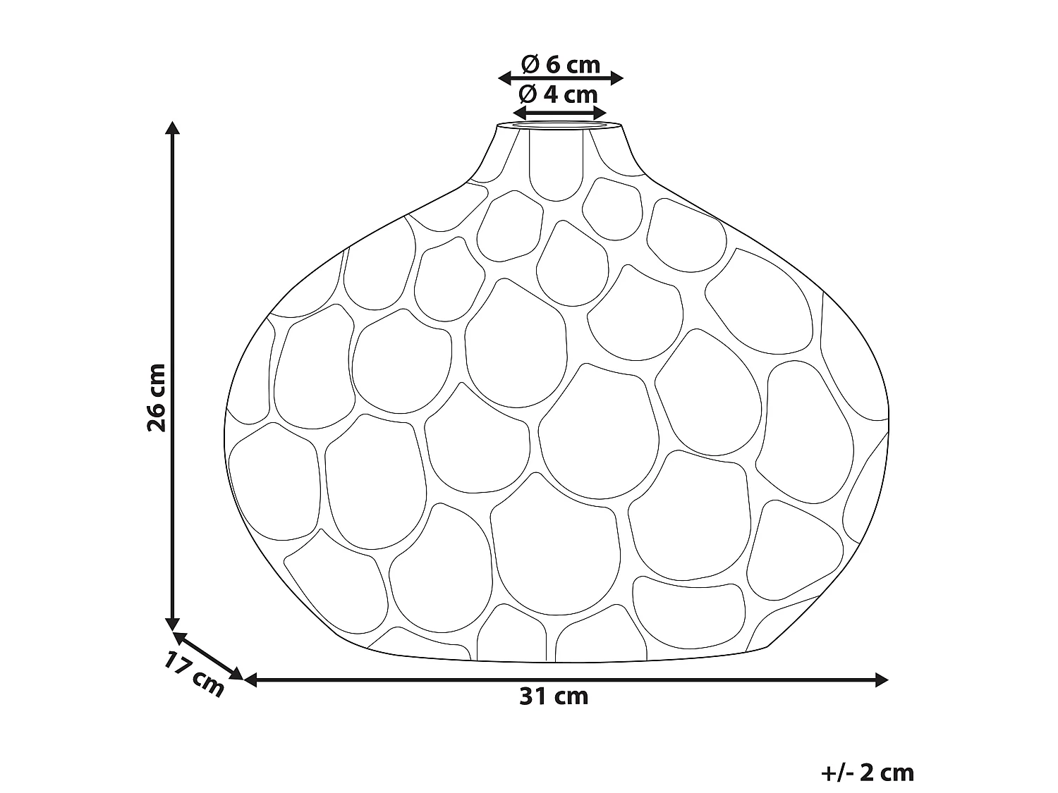Jarrón para flores TIMGAD Metal 26 cm Plateado