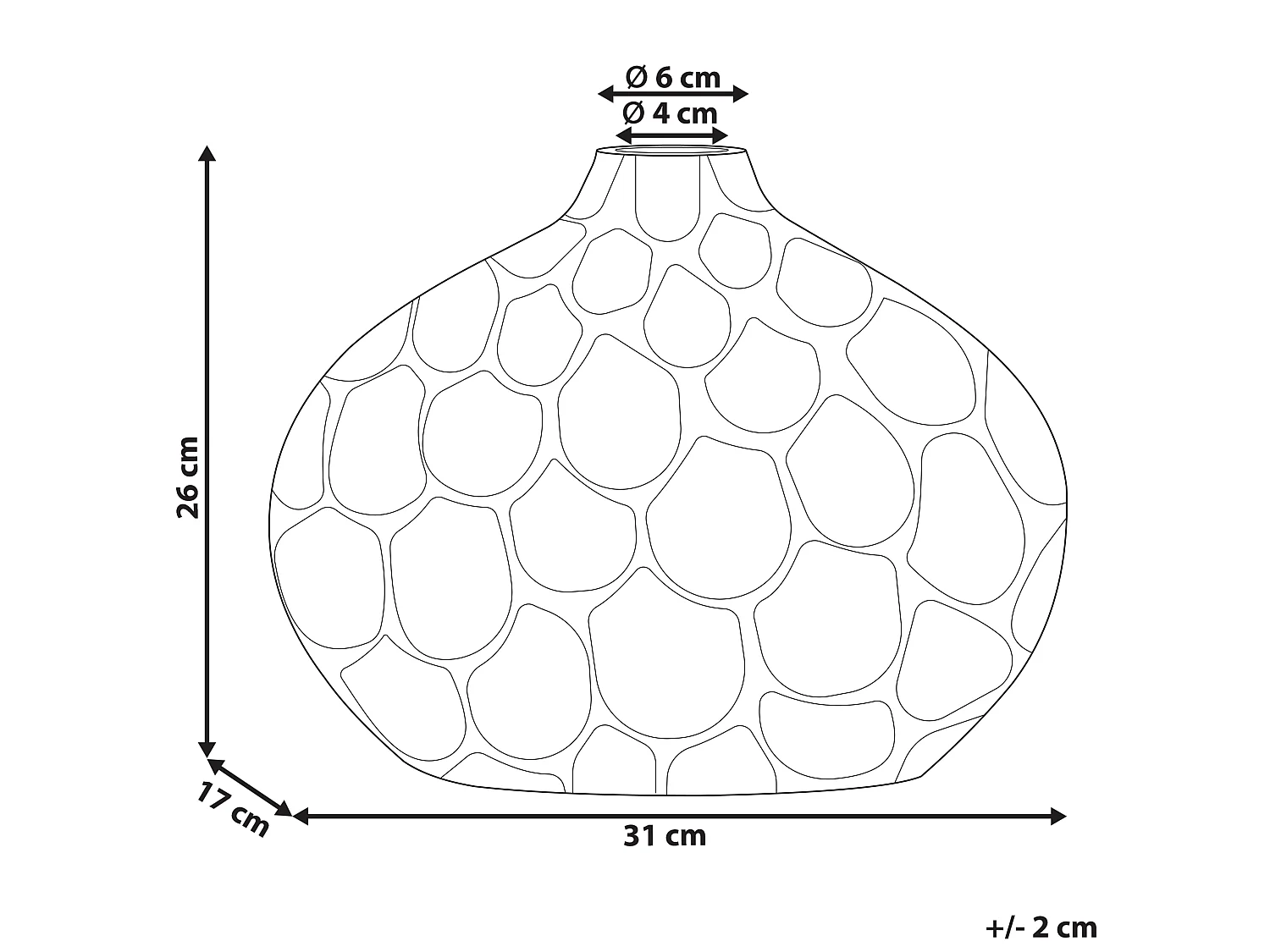 Vase à fleurs TIMGAD Métal 26 cm Argenté