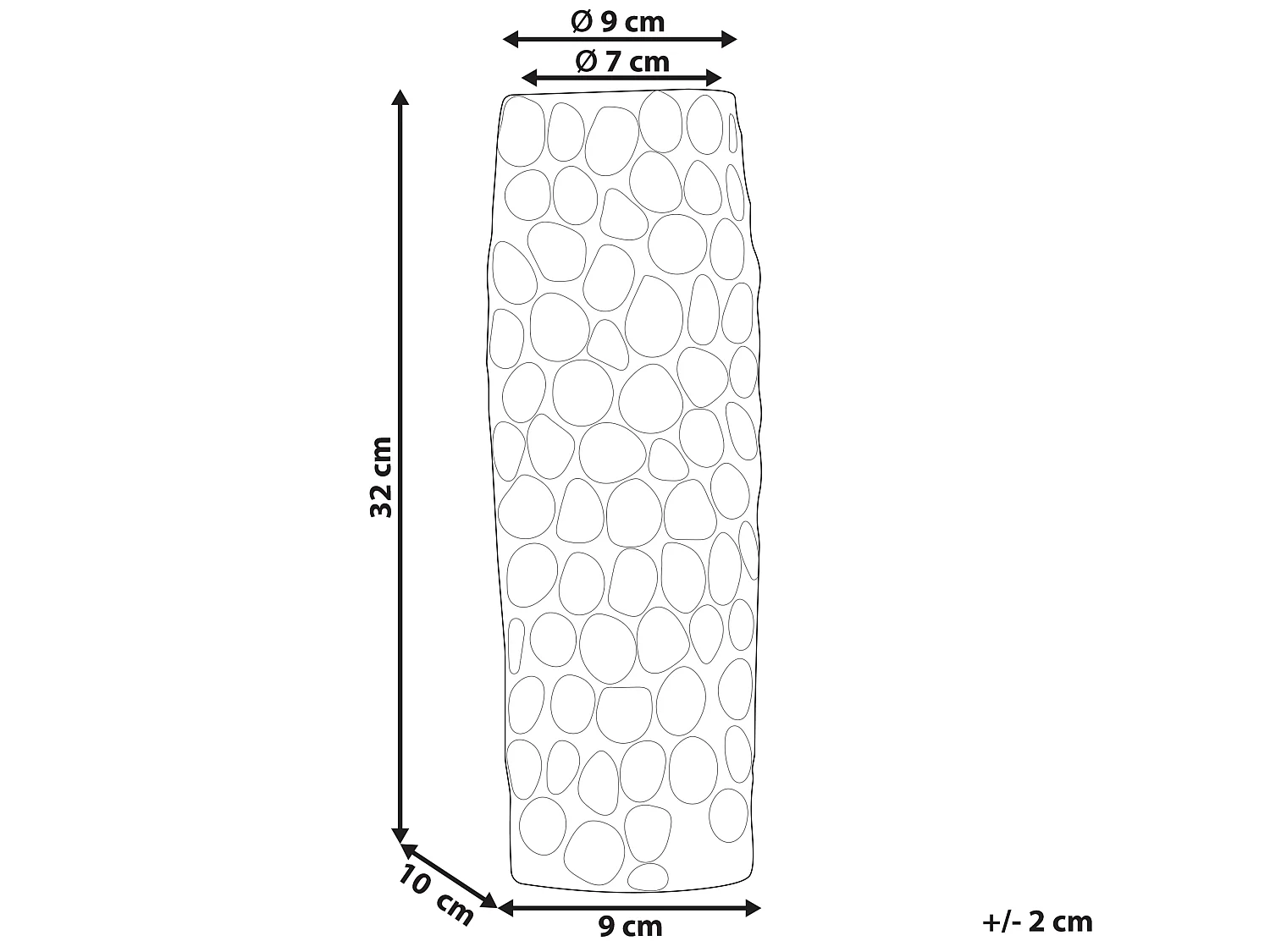 Vase à fleurs CALAKMUL Métal 32 cm Argenté