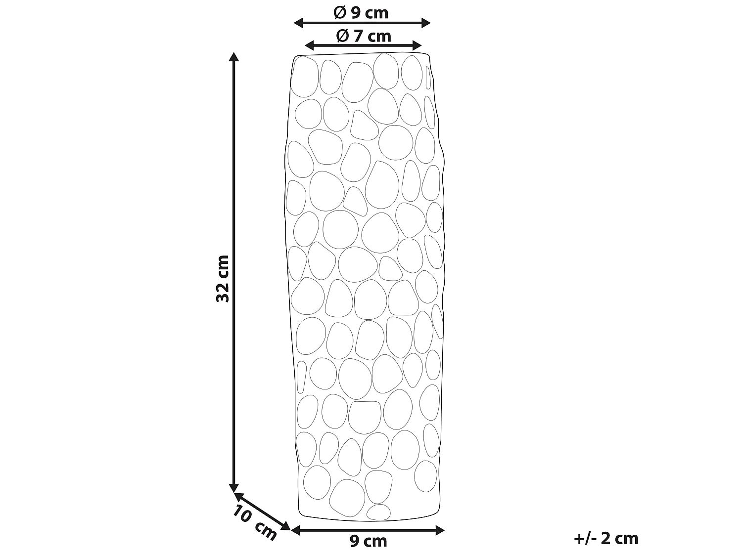Vase à fleurs CALAKMUL Métal 32 cm Argenté