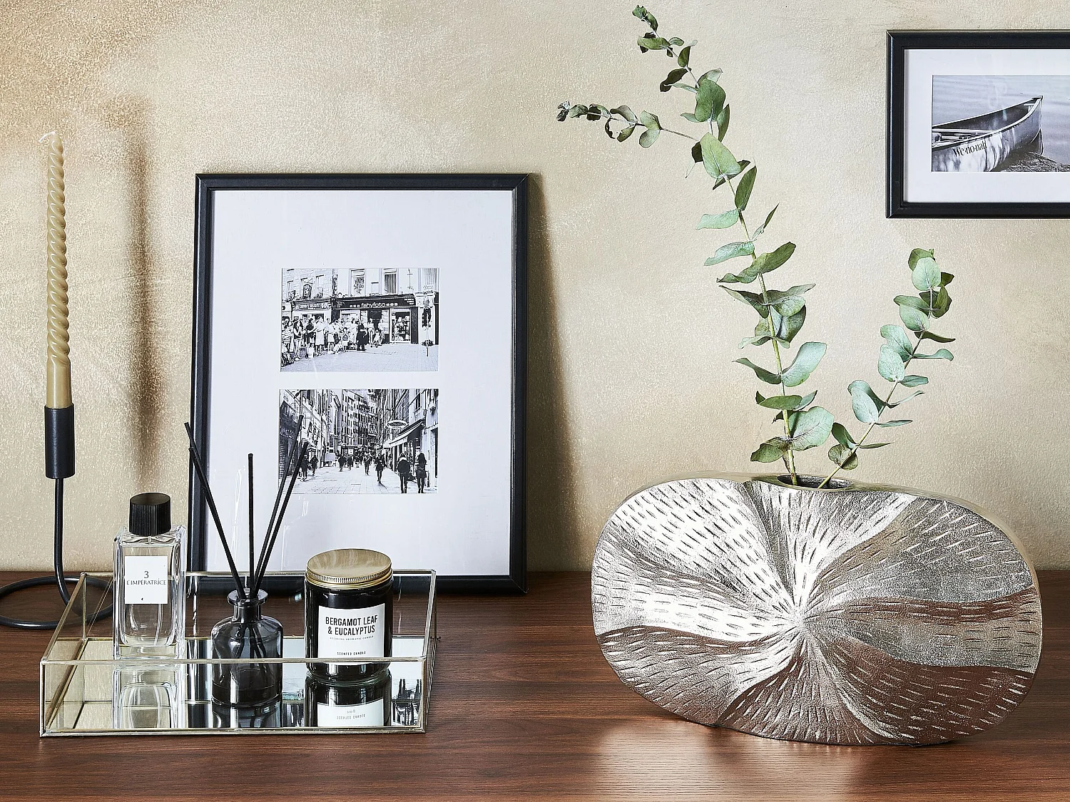 Vase à fleurs URGENCH Métal 21 cm Argenté