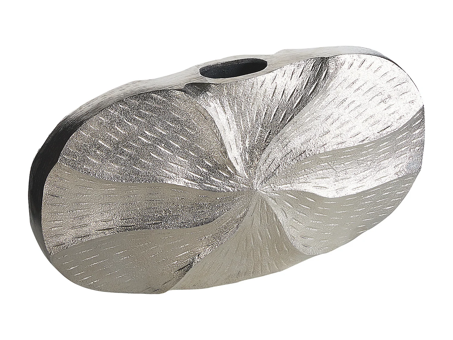 Blumenvase Aluminium silber 21 cm Handarbeit Dekoration edel Urgench