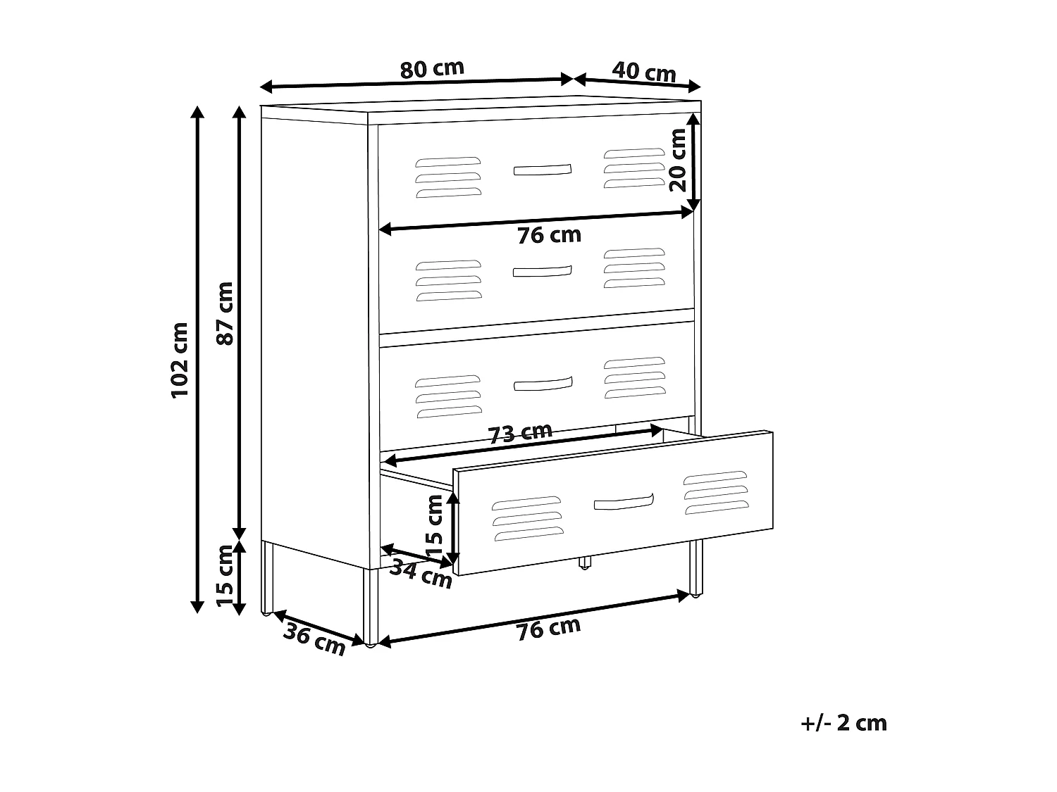 Cómoda ENAGO Metal Preto