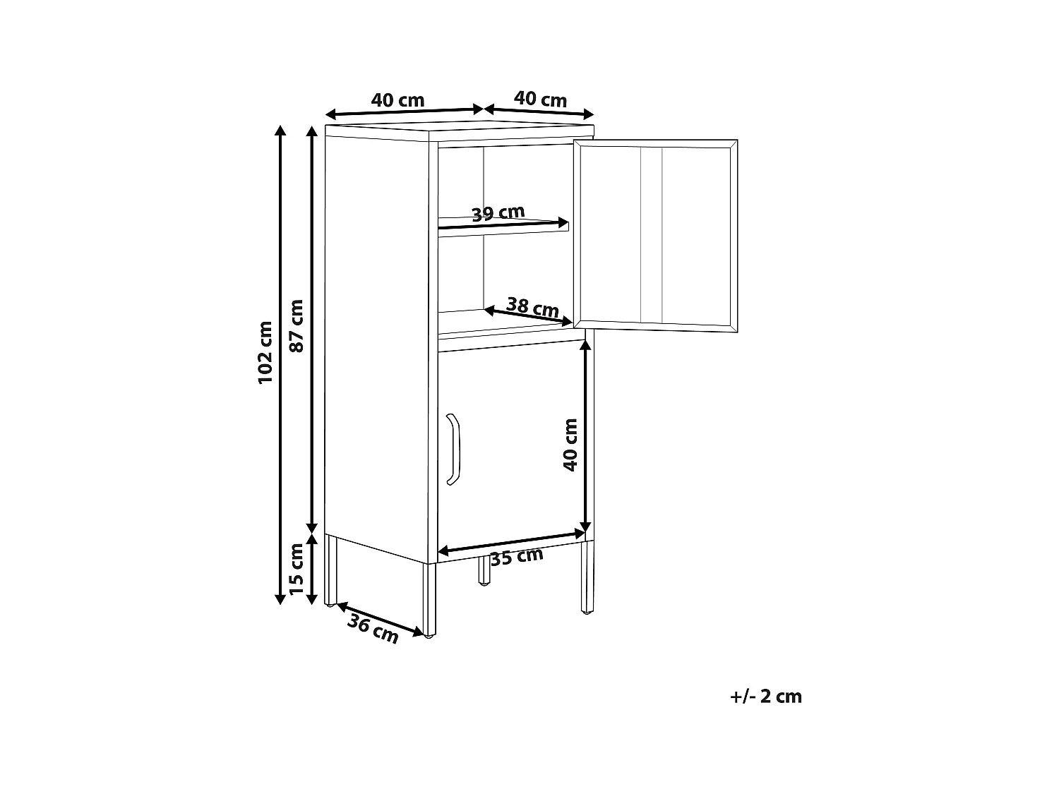 Meuble de rangement HURON Métal Noir