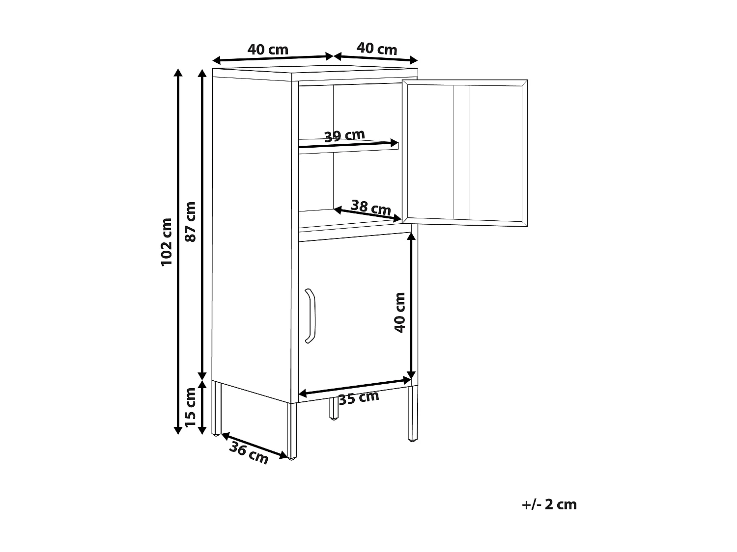 Armoire 2 portes en acier noir HURON