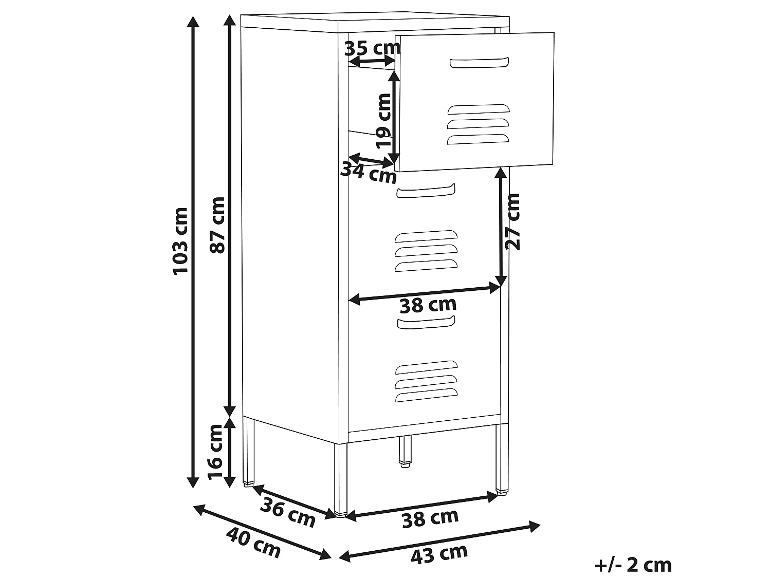 Meuble de rangement WOSTOK Métal Rose pêche