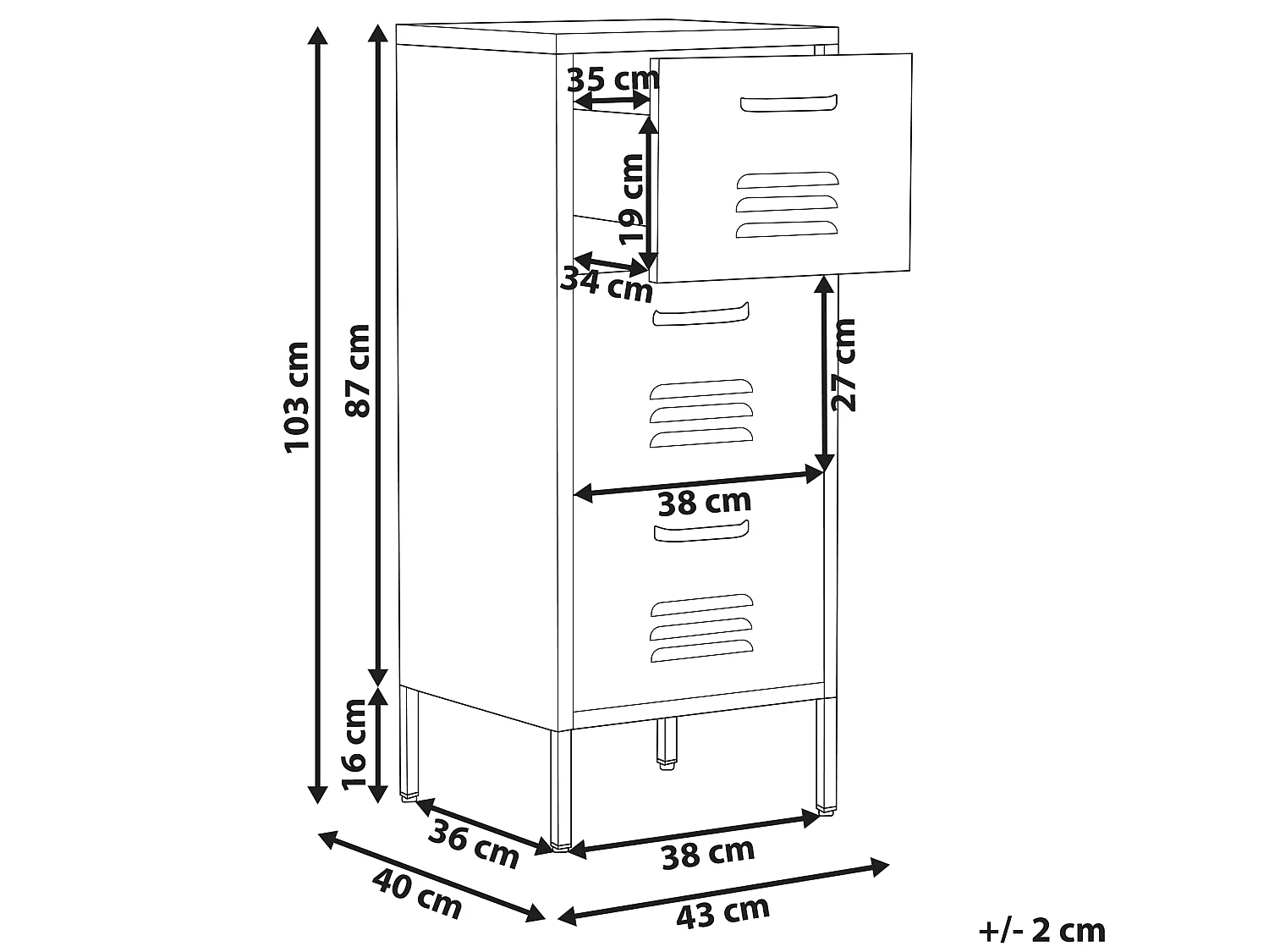Meuble de rangement WOSTOK Métal Rose pêche