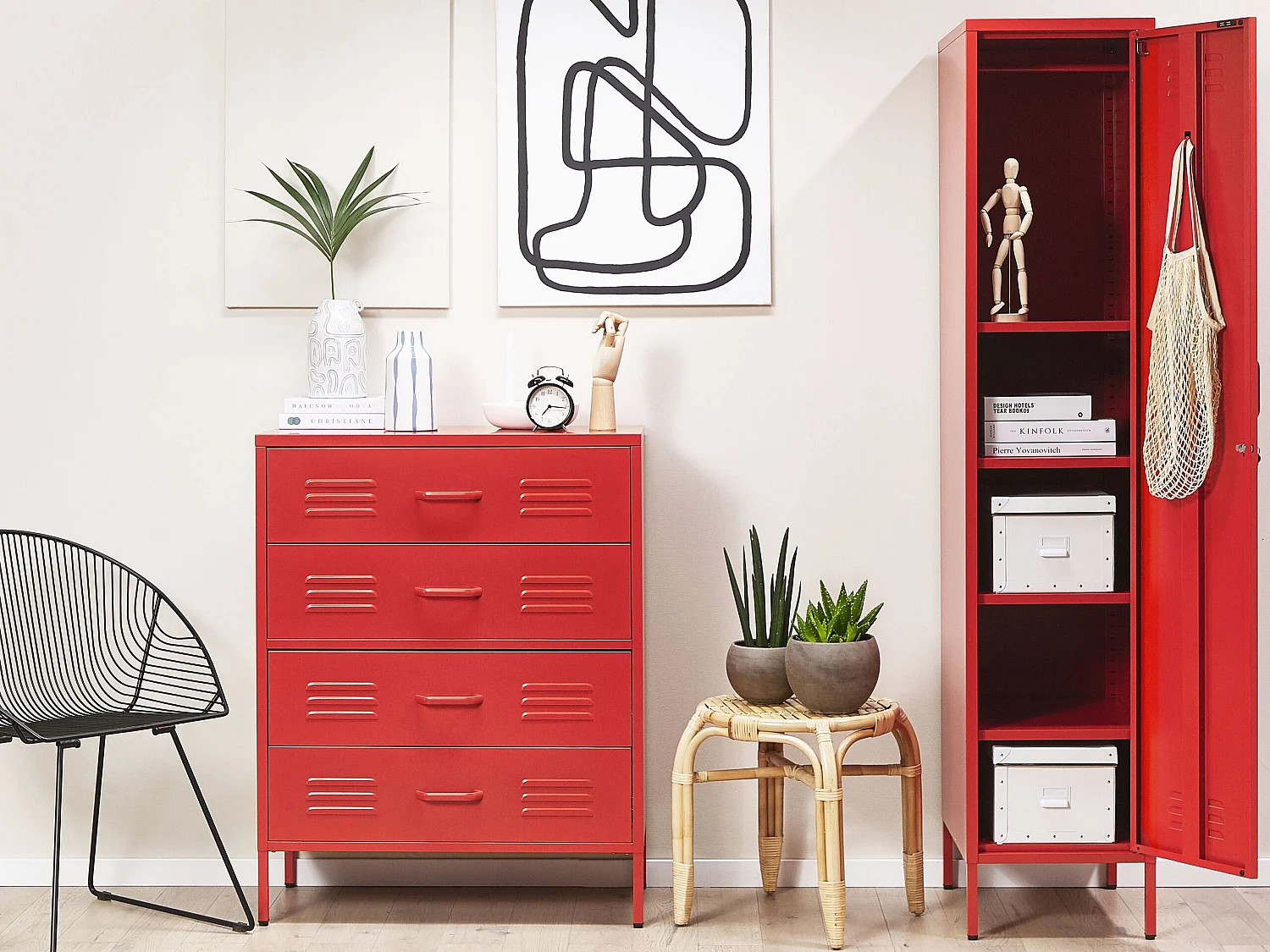 Kommode ENAGO Metall Rot