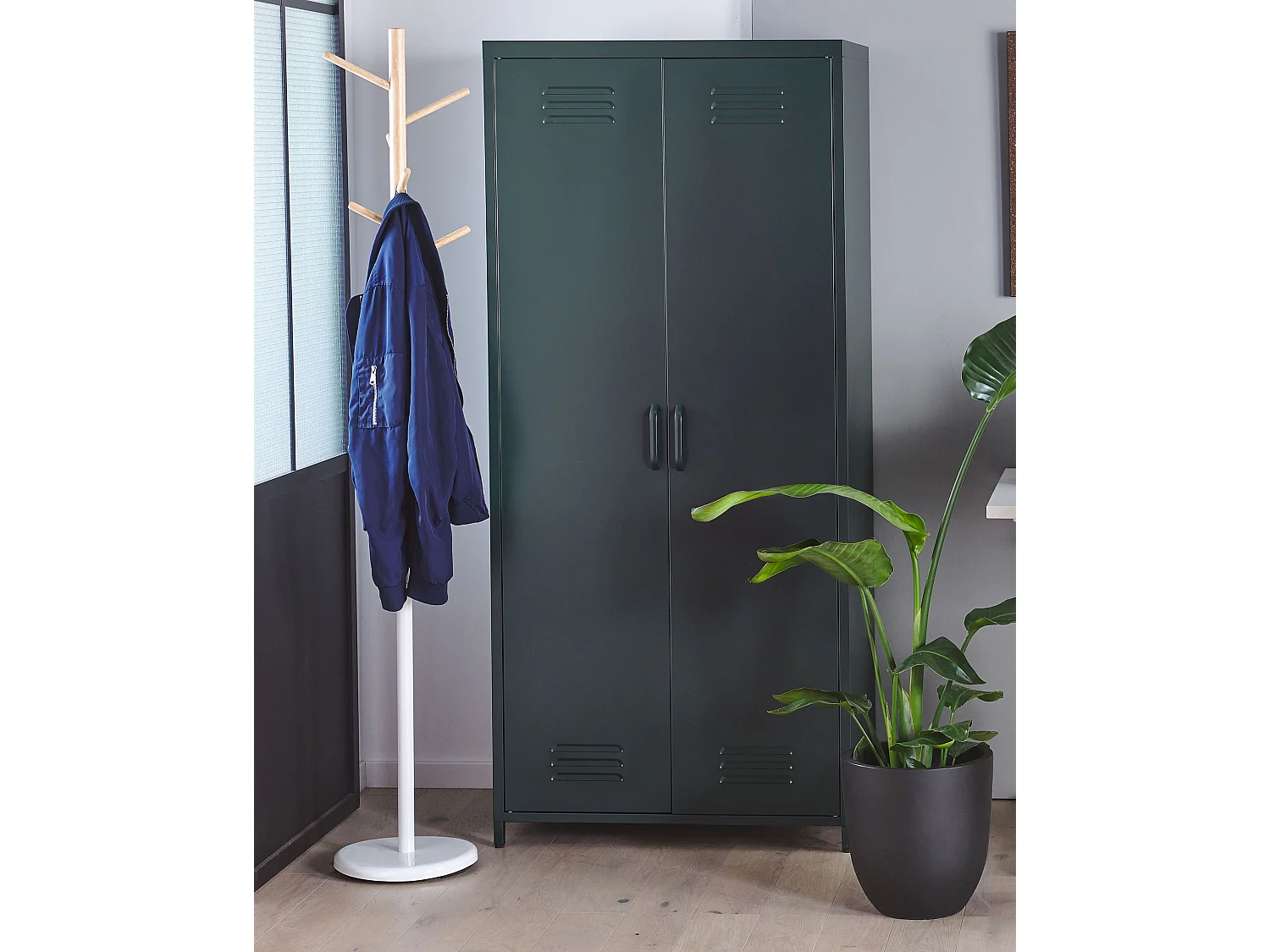 Meuble de rangement VARNA Métal Gris foncé