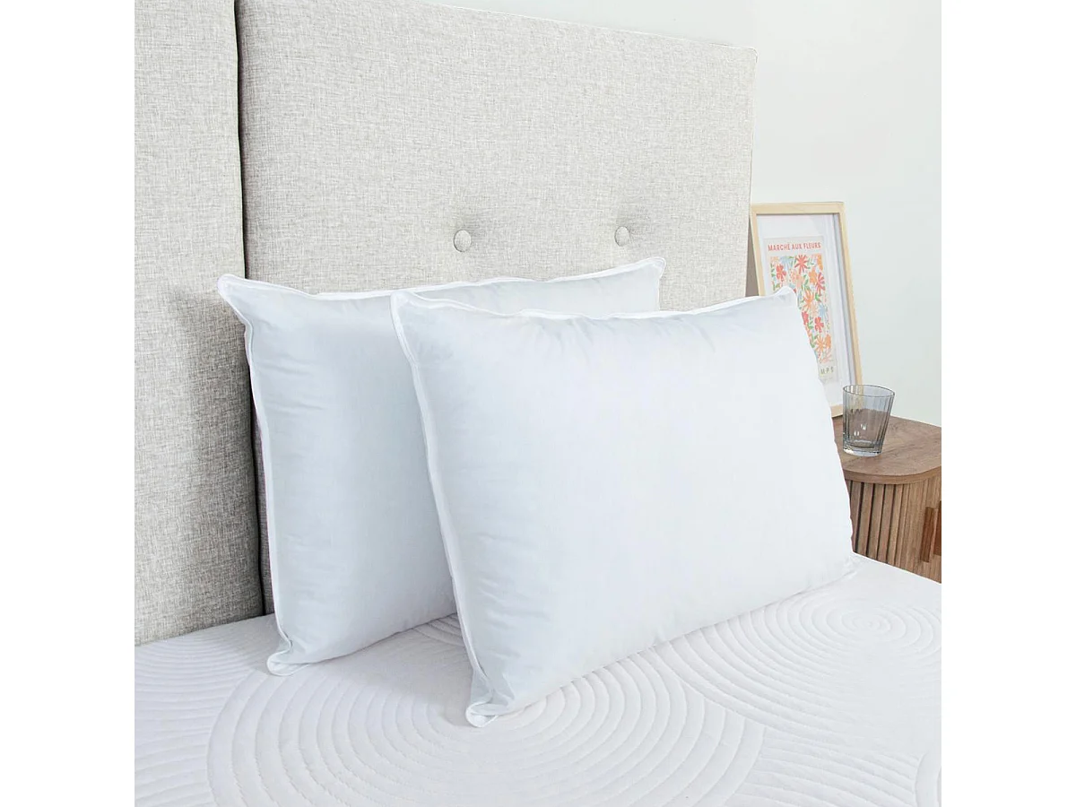 Lot de 2 oreillers Luxotel 45x70 cm Fibres creuses polyester