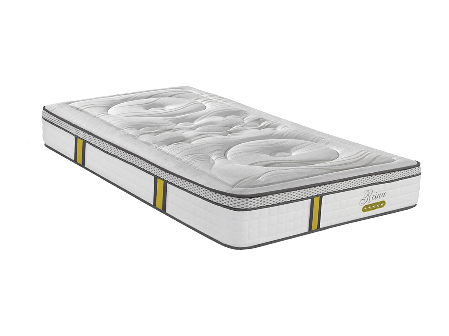 Ensemble matelas ressorts ensachés et sommier en bois