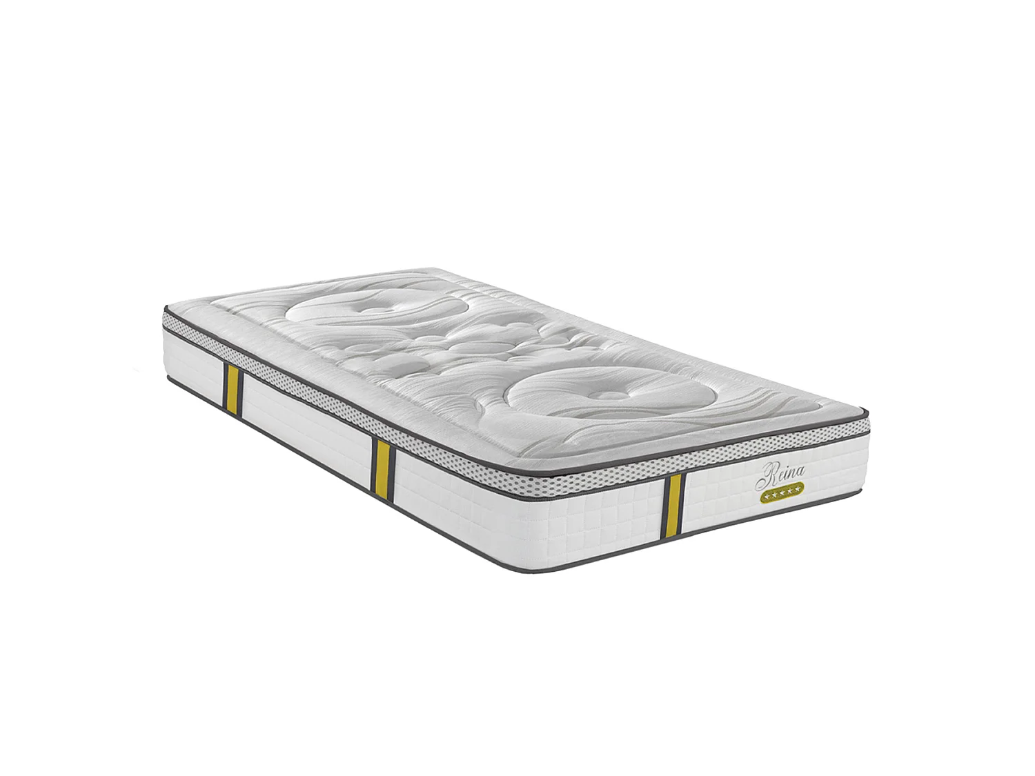 Ensemble matelas ressorts ensachés et sommier en bois
