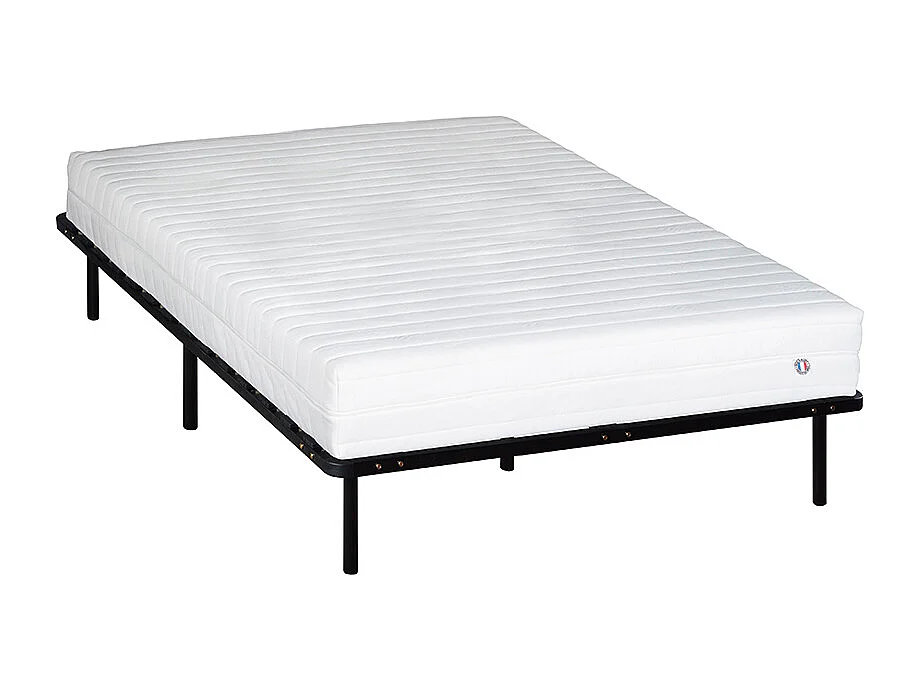 OLYMPE LITERIE | Ensemble KLO 90x200 cm | Matelas Mousse Haute Densité + Sommier Métal