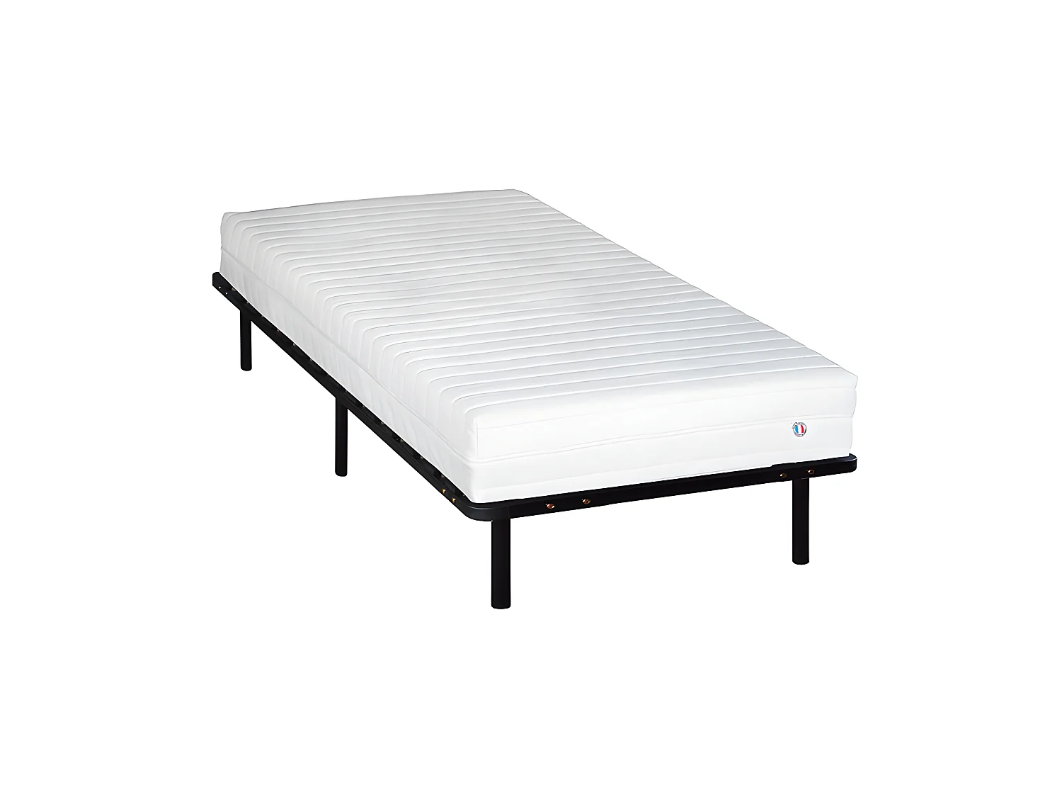 OLYMPE LITERIE | Ensemble KLO 90x200 cm | Matelas Mousse Haute Densité + Sommier Métal