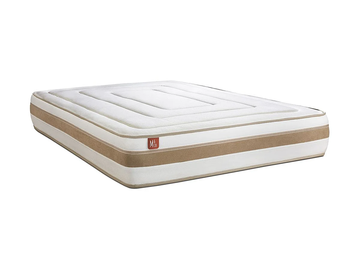 Matelas LE RAFFINÉ 160x200cm Ressorts ensachés + Mémoire de forme BioVisco - Maxi épaisseur 26cm