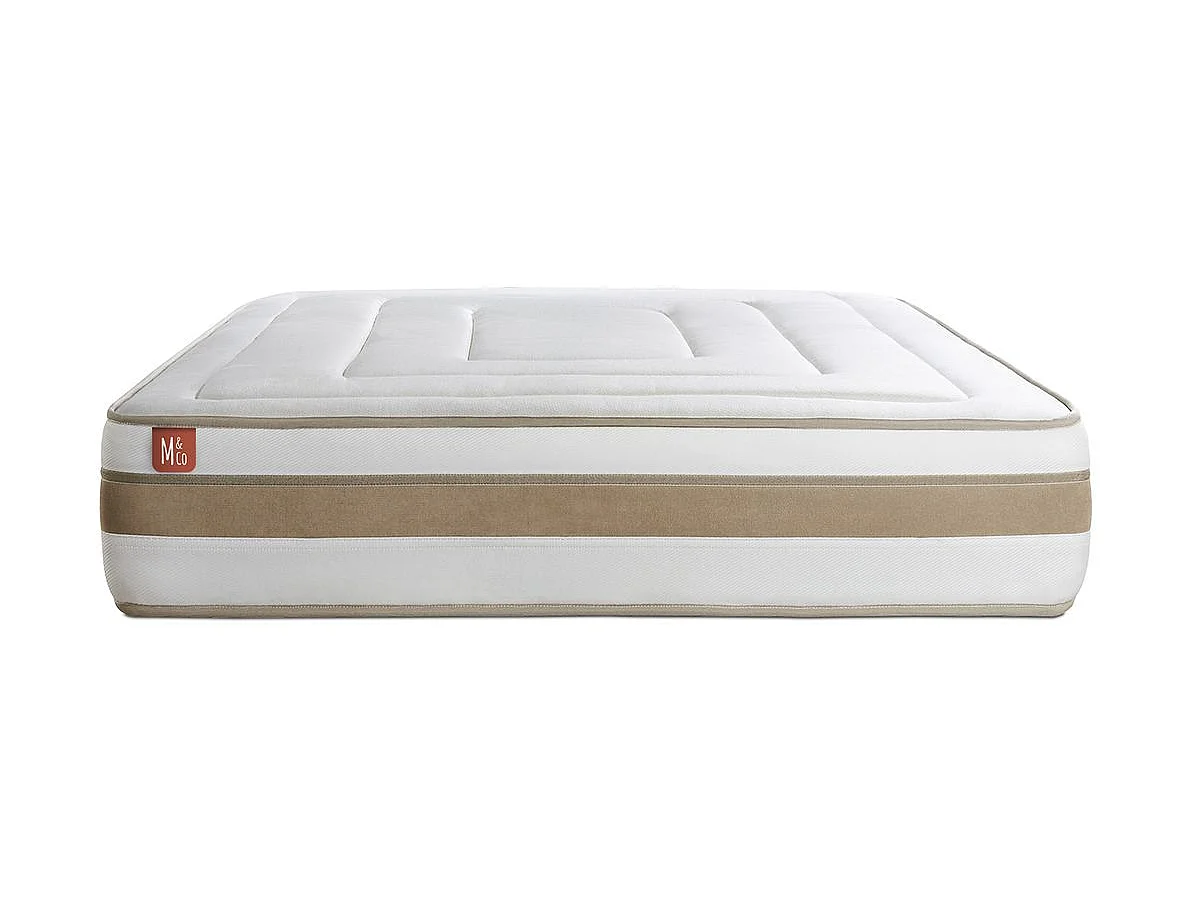 Matelas LE RAFFINÉ 160x200cm Ressorts ensachés + Mémoire de forme BioVisco - Maxi épaisseur 26cm