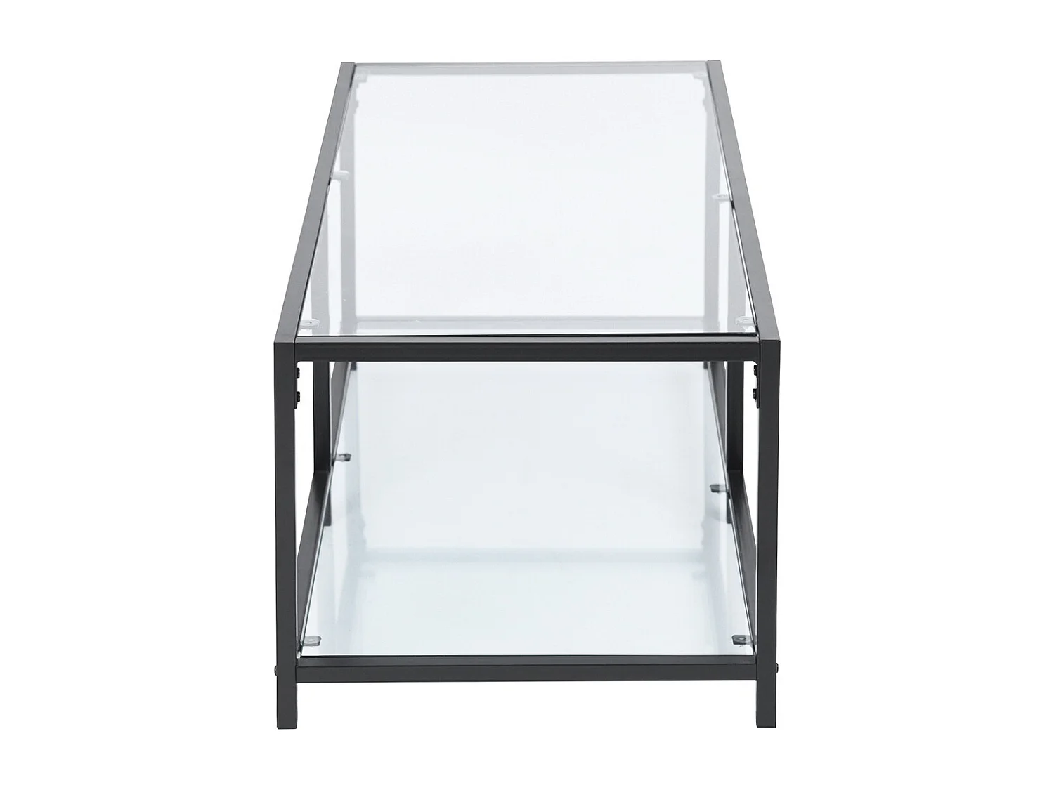 URBAN MEUBLE Mesa de centro rectangular de cristal para salón, cristal templado, estructura de metal, 110*50*42 cm