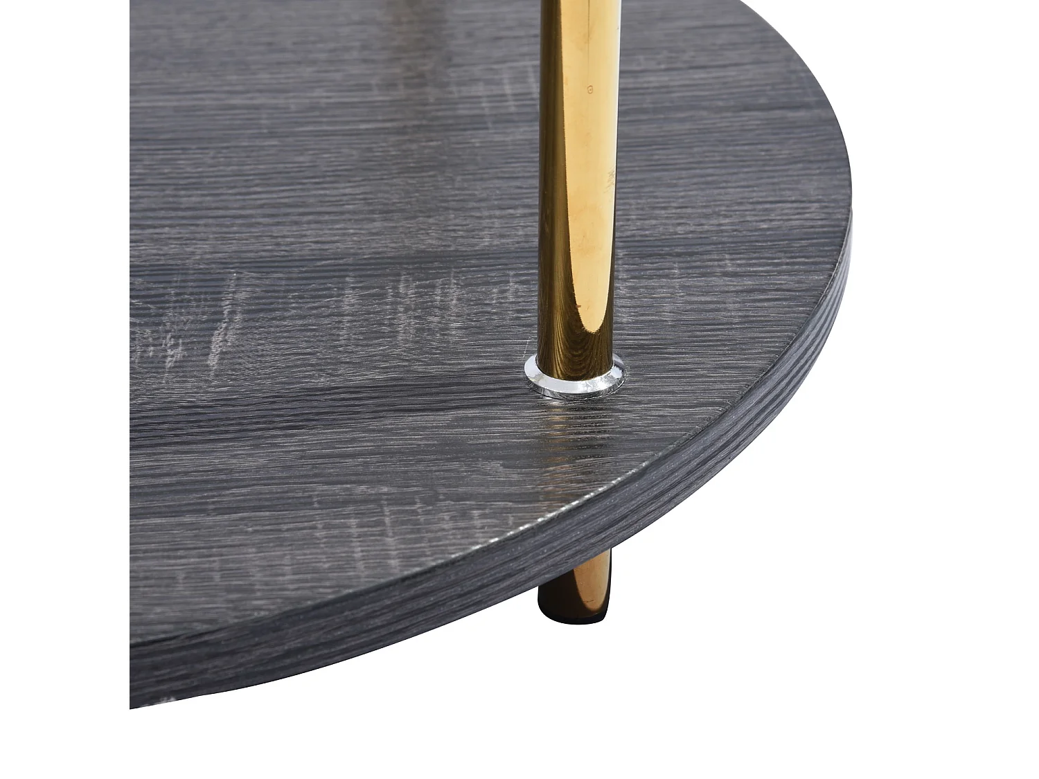 Bout de canapé rond design doré et blanc BOATENG