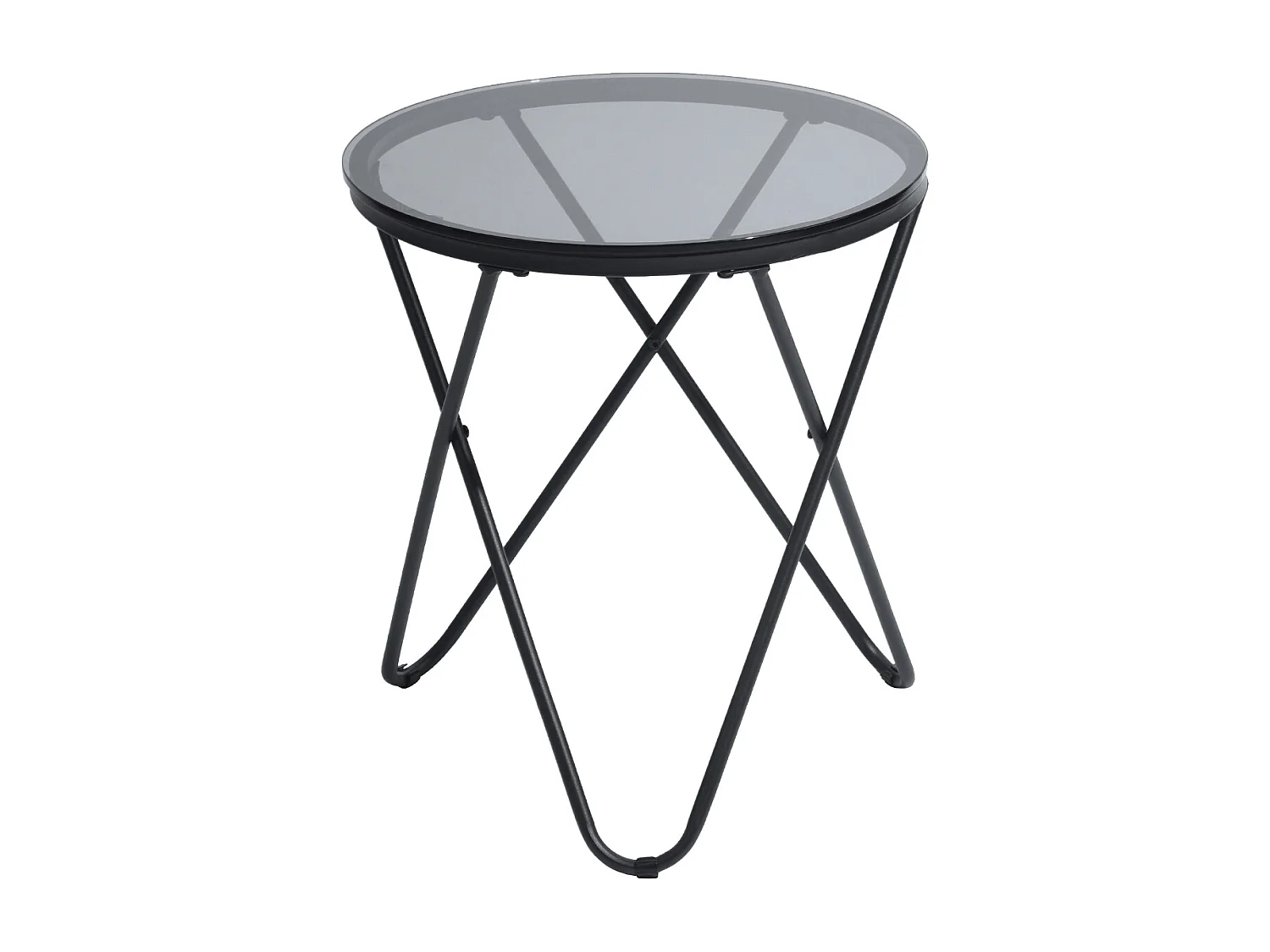 Tavolino di design COLLADO in vetro e metallo nero