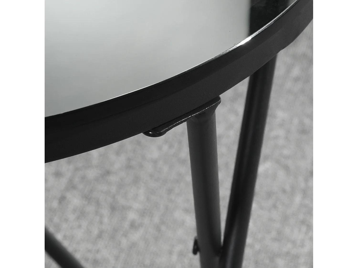 Tavolino di design COLLADO in vetro e metallo nero