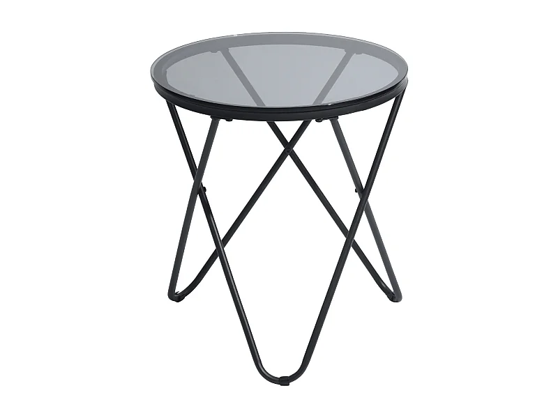 Tavolino di design COLLADO in vetro e metallo nero