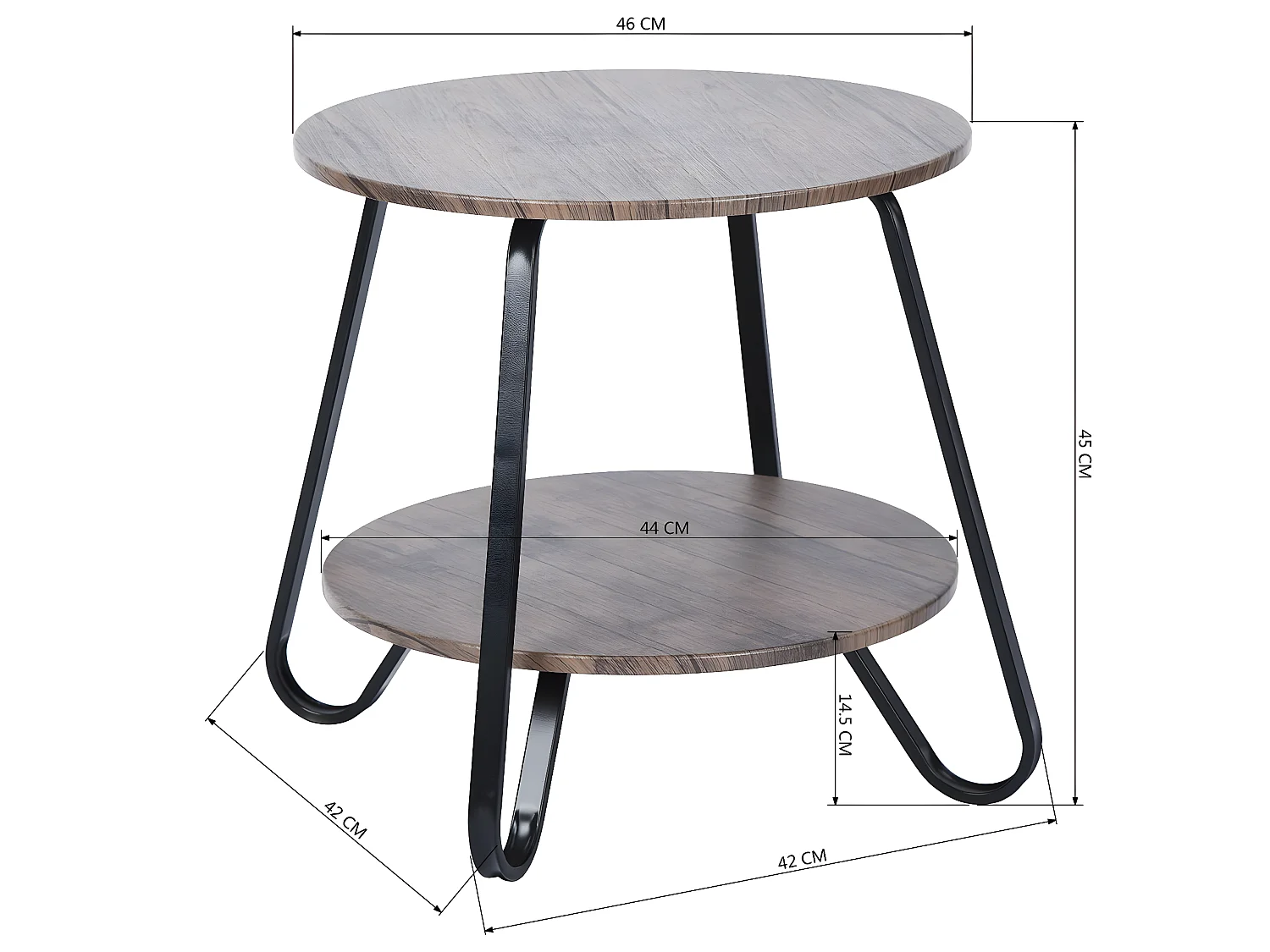 Bout de canapé moderne au style industriel KONYA 246T