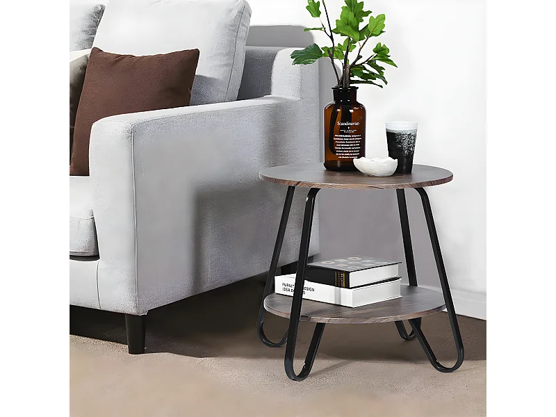 Bout de canapé moderne au style industriel KONYA 246T