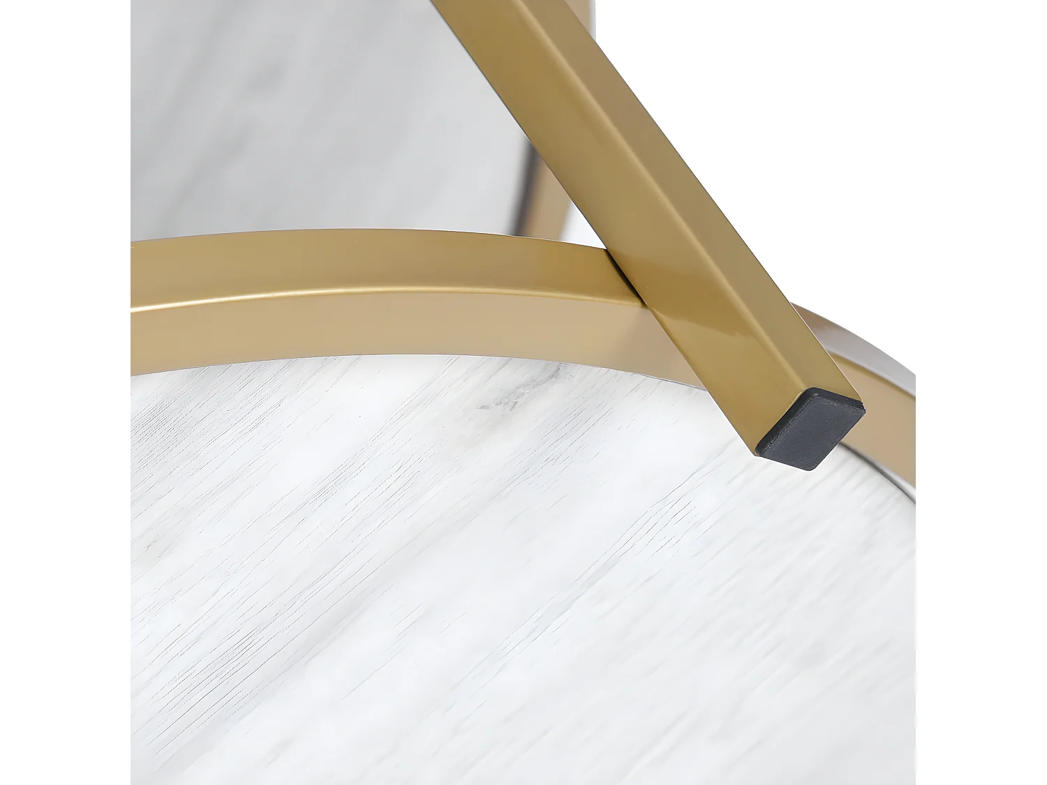 Table basse salon en design marbre et doré NEKA SMALL WHITE WOOD A