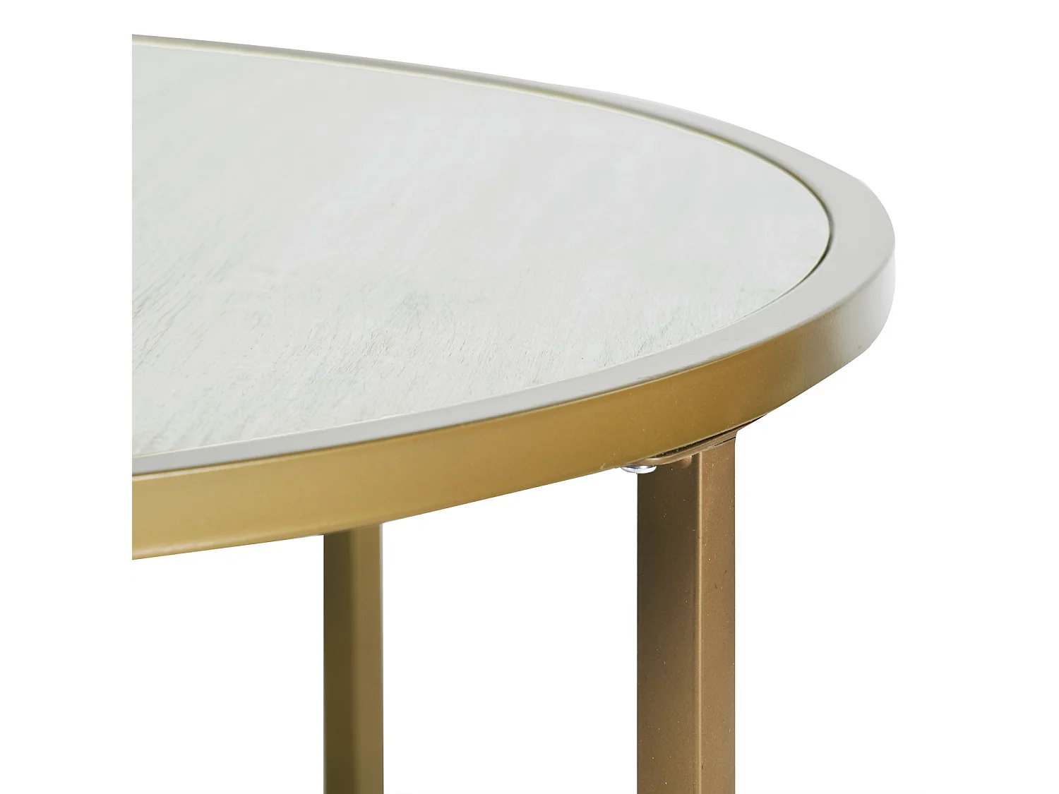 Table basse salon en design marbre et doré NEKA SMALL WHITE WOOD A