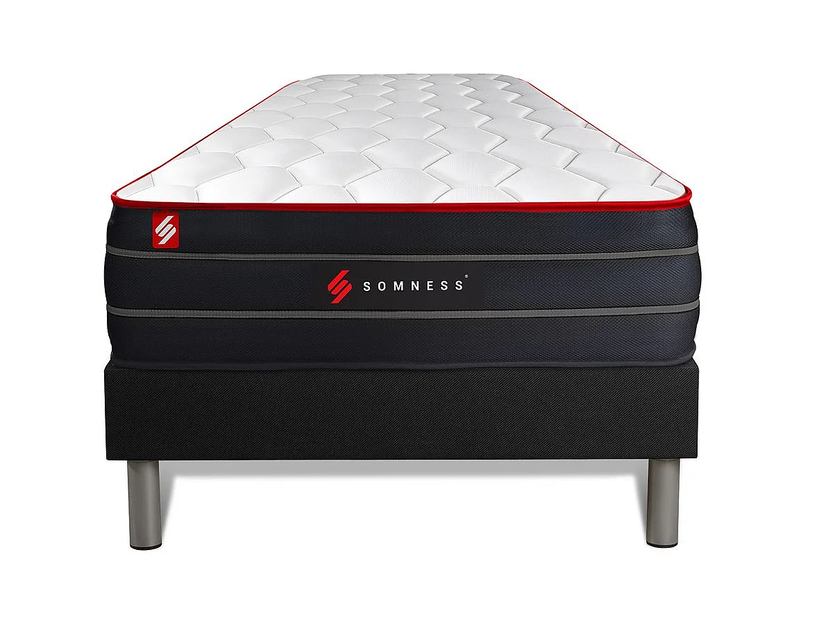 Ensemble sommier + matelas BOOST ressorts ensachés et mémoire de forme 90x200