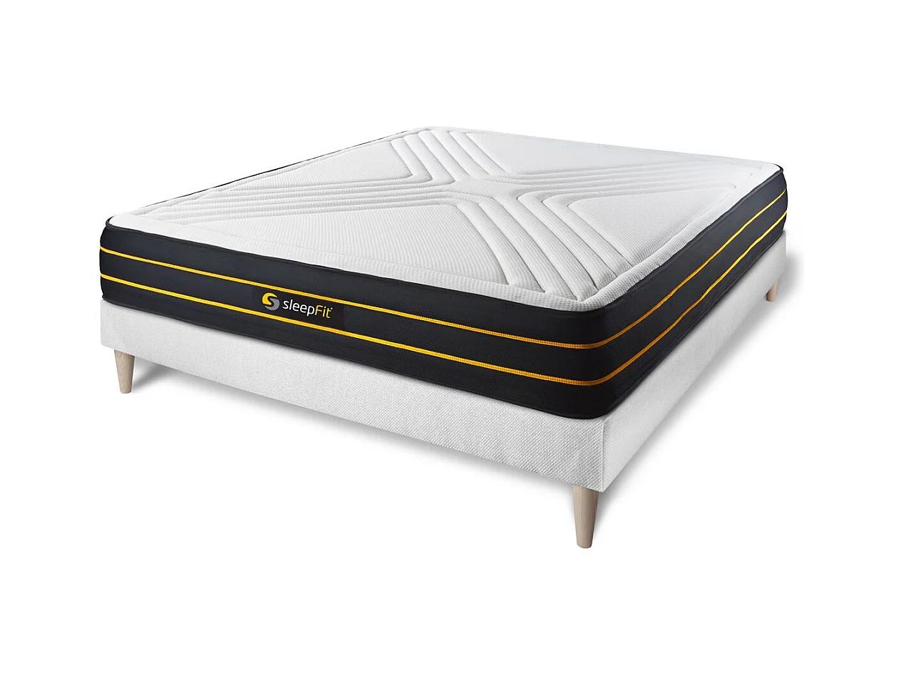 Ensemble 140x200 matelas ULTRA + sommier kit blanc