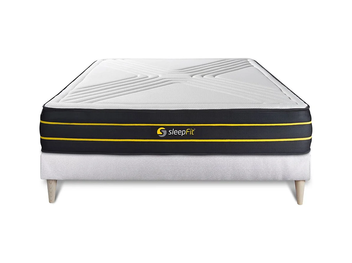 lattenbodem en ULTRA matras 140x200cm , matrasdikte : 26 cm , traagschuim en micro pocketveren , gebalanceerd, 7 comfortzones