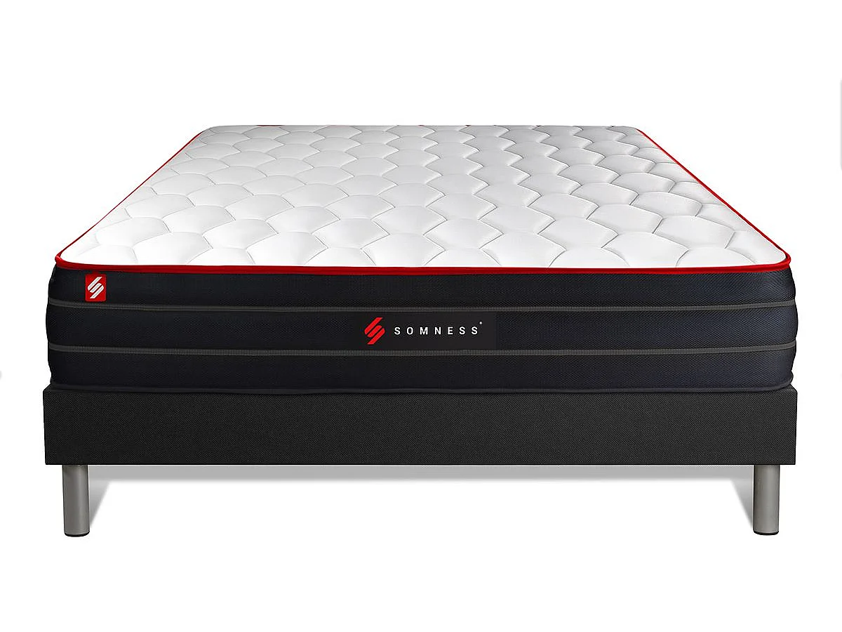 Ensemble sommier + matelas BOOST ressorts ensachés et mémoire de forme 140x190