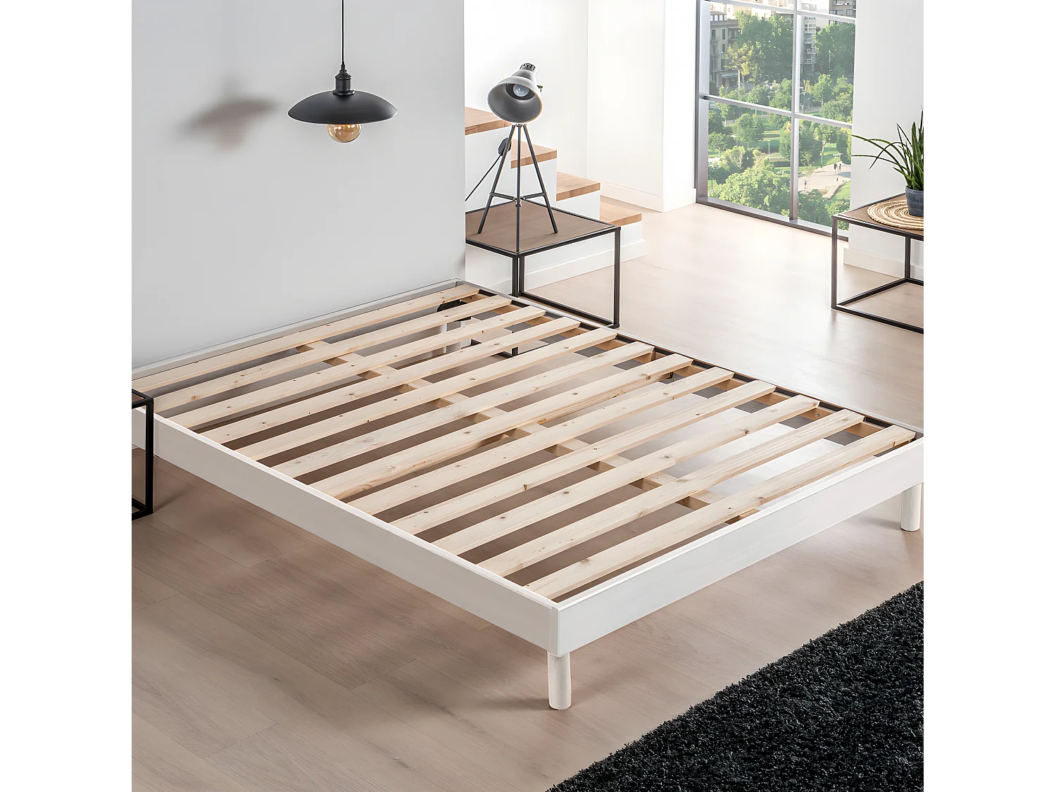 OLYMPE LITERIE | Sommier à lattes KIT EASY 160x200 cm blanc